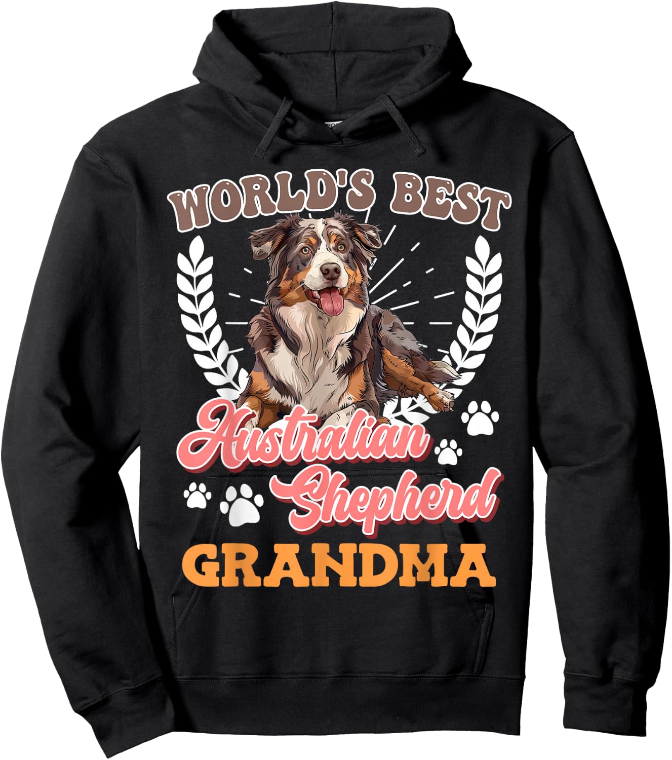 Dog Grandma World's Best Australian Shepherd Grandma Aussie Hoodie - Hoodie | Black