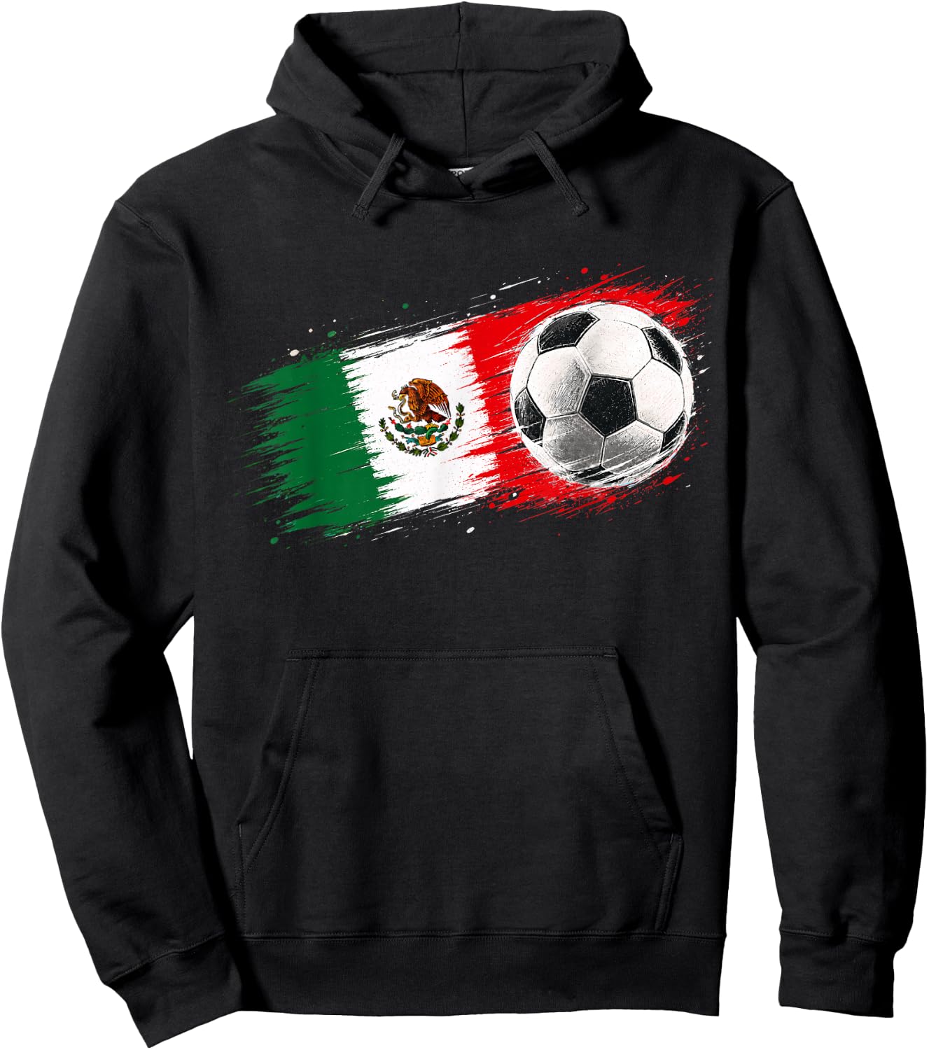 Mexico Soccer Ball Mexico Flag Hoodie - Hoodie | Black