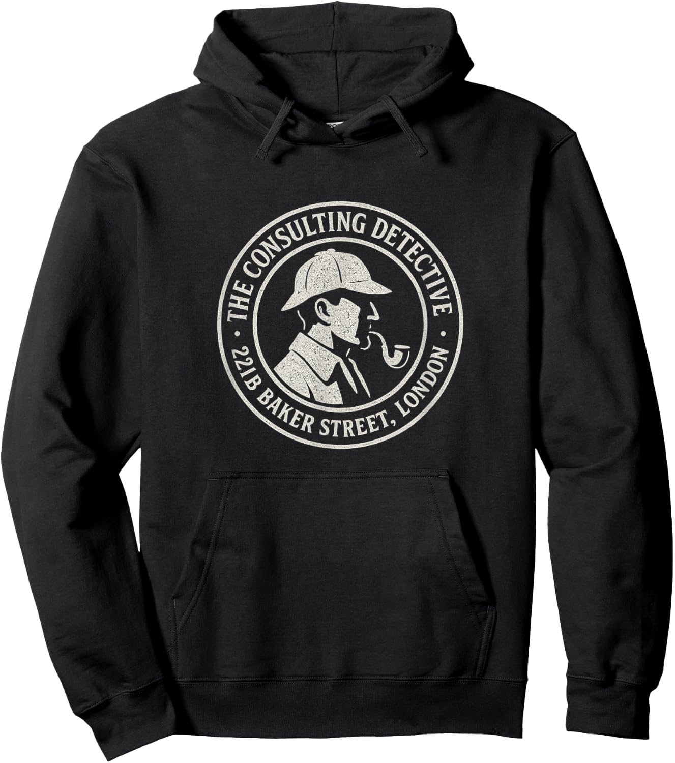 Sherlock Holmes Consulting Detective 221B Baker Street Badge Hoodie - Hoodie | Black