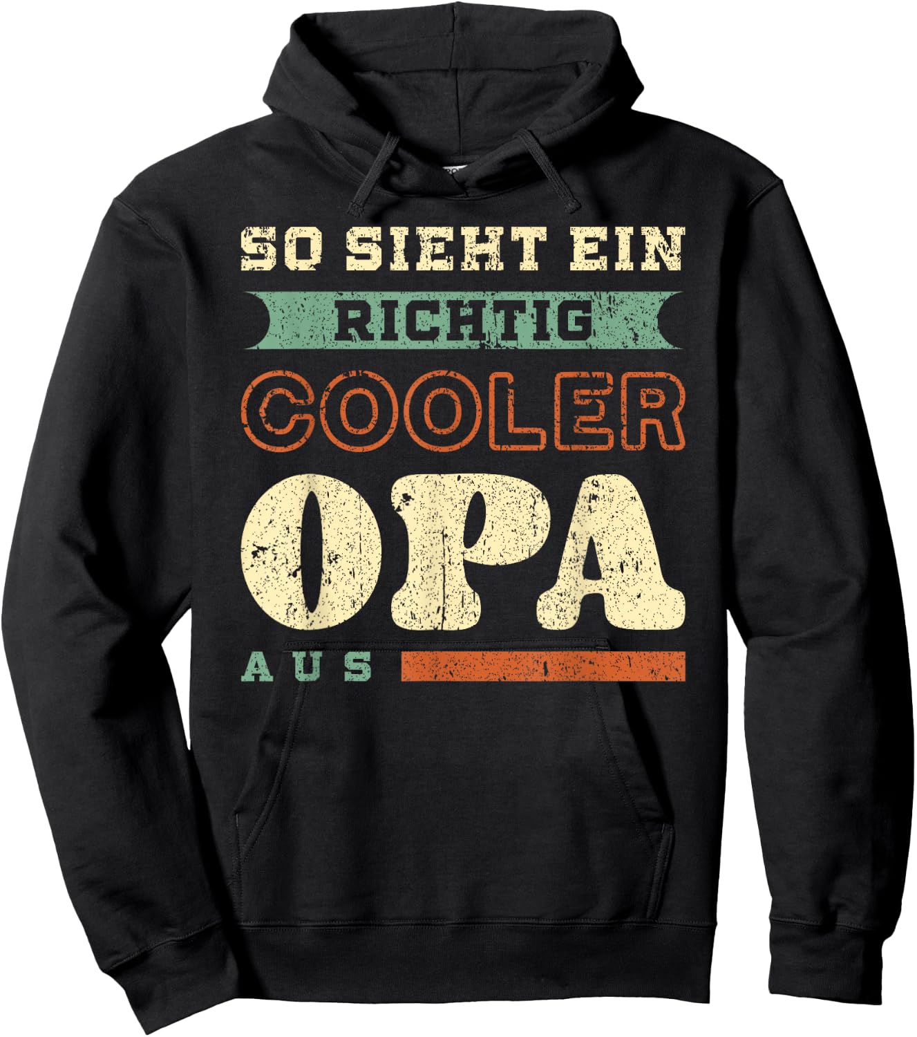 Richtig cooler Opa, Vatertag, Retro-Vintage-Look Hoodie - Hoodie | Black