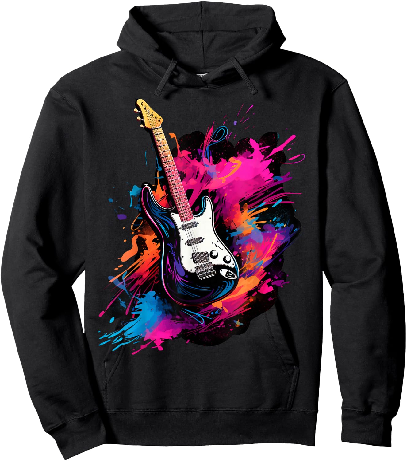Electric Guitar , Women and Children, black Hoodie - Hoodie | Black