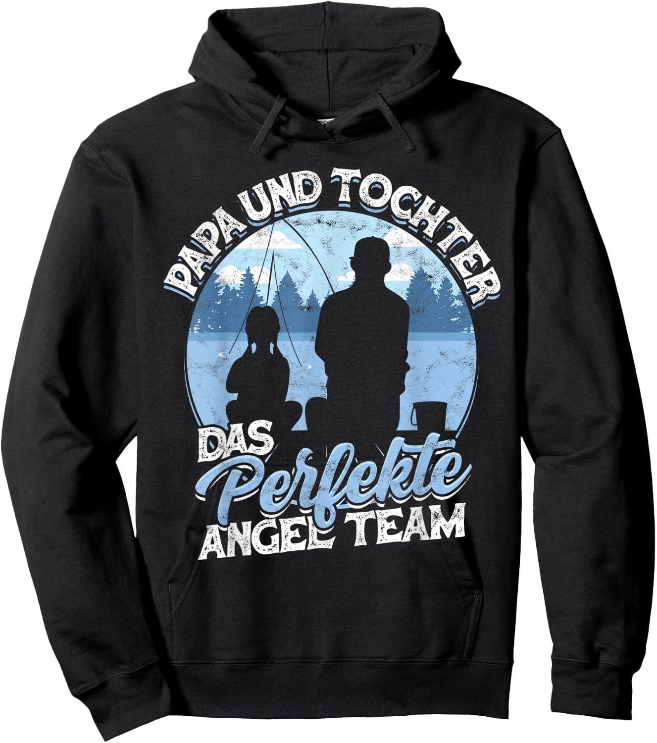 Papa & Tochter Das Perfekte Angel Team Fischen Angeln Angler Hoodie - Hoodie | Black