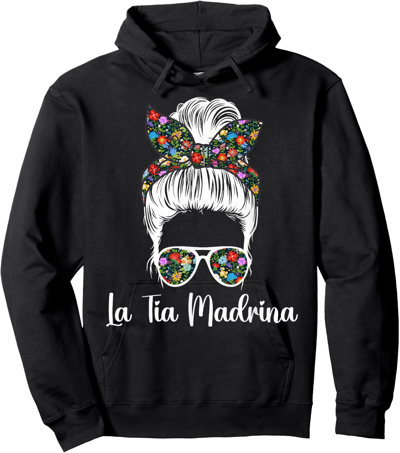 La Tia Madrina Messy Bun Tia Madrina Proposal Hoodie - Hoodie | Black