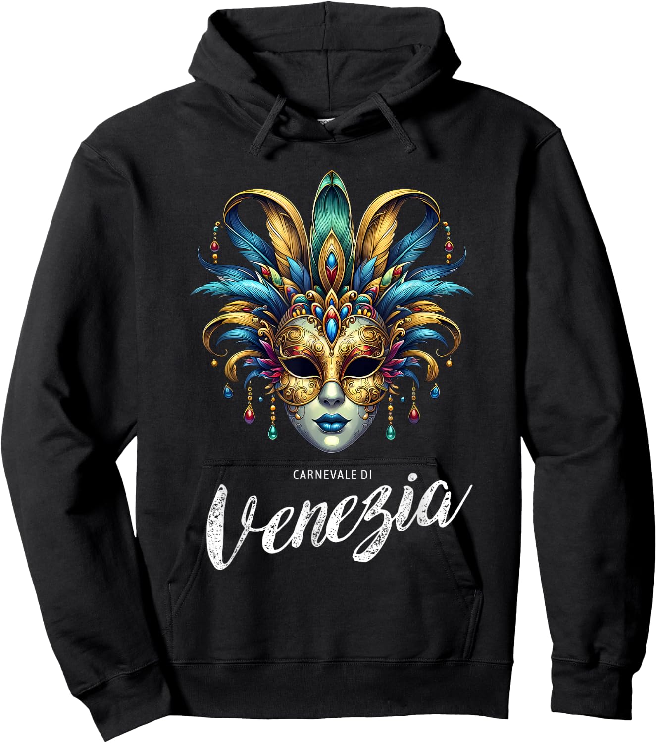 Carnevale di Venezia Traditional Mask Carnevale of Venice , Black, S Hoodie - Hoodie | Black
