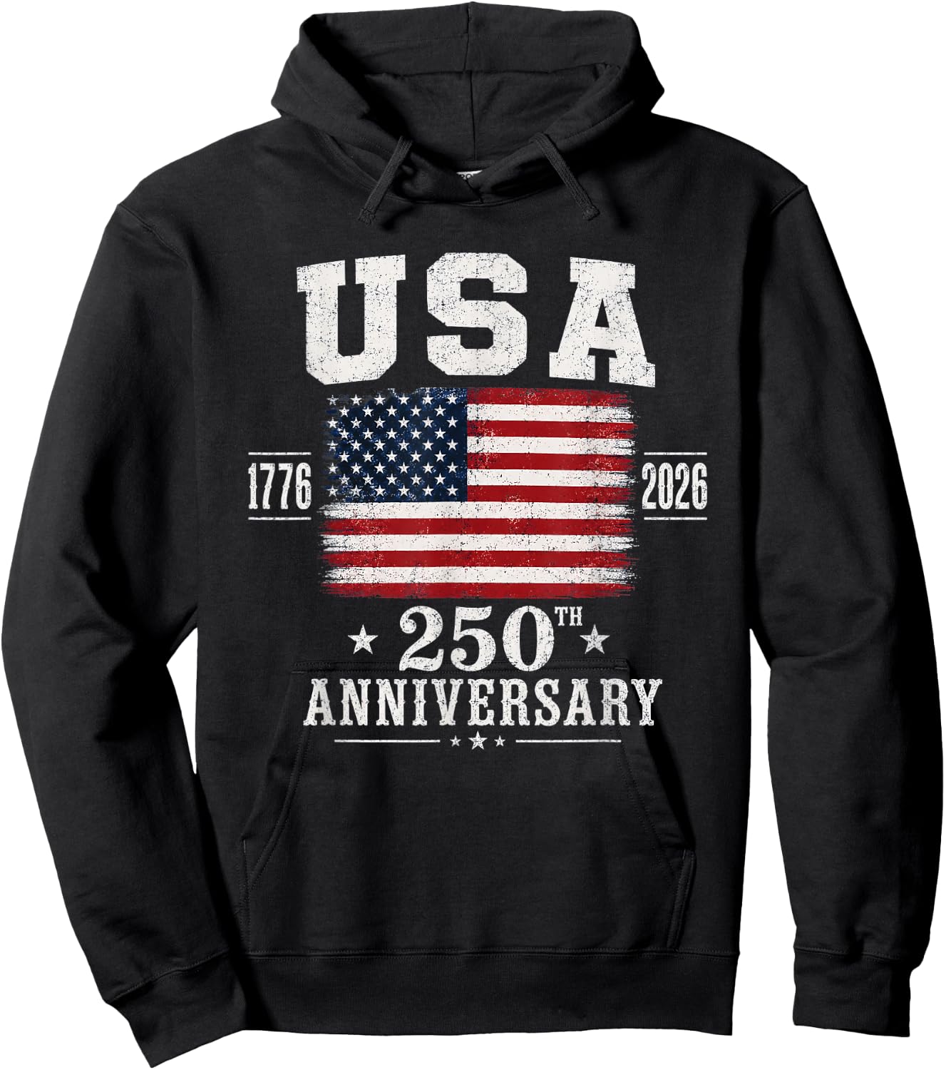 4th of July America US Flag Patriotic 250th Anniversary USA Hoodie - Hoodie | Black