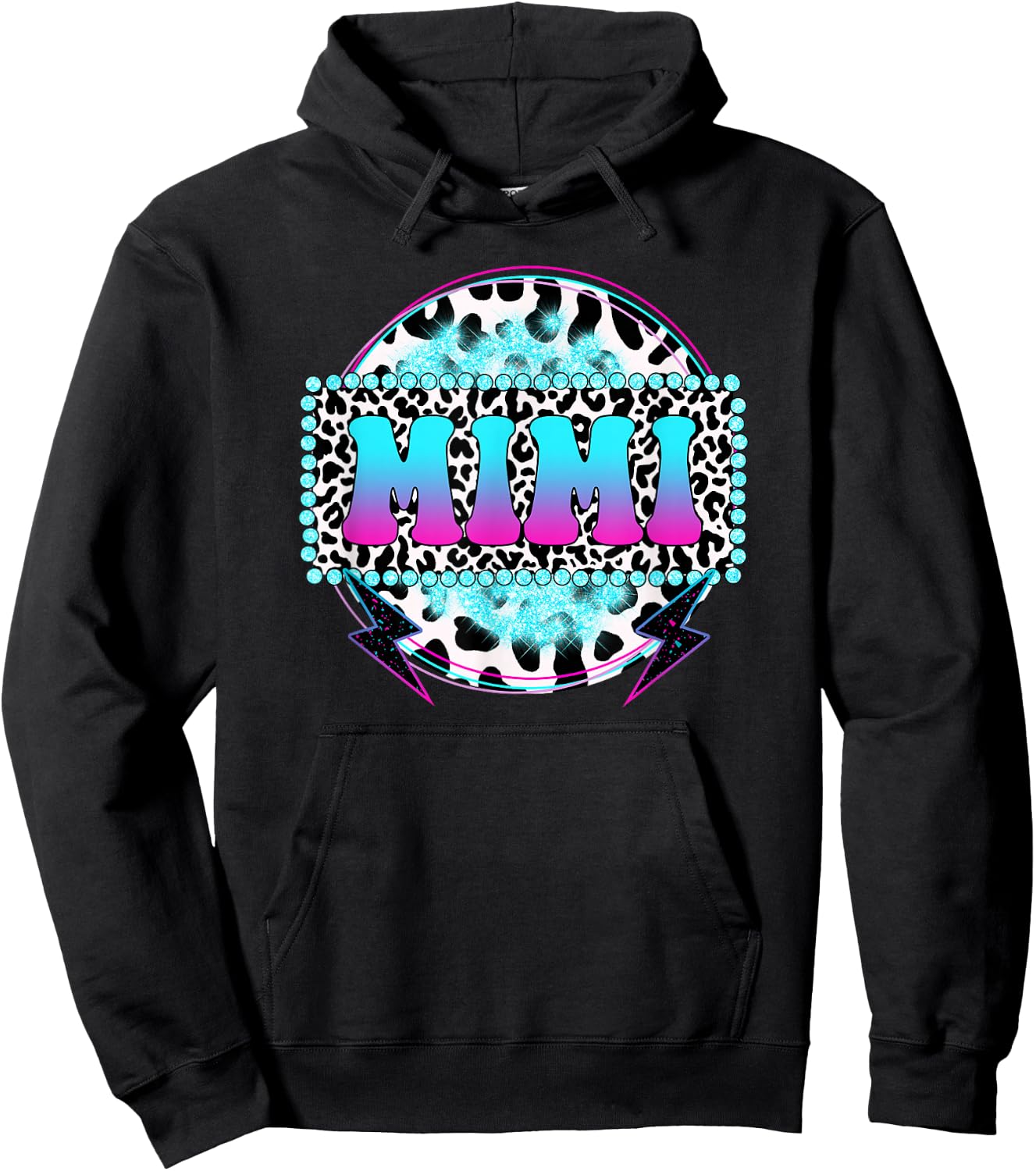 Groovy Mimi Cow Print Pattern Grandma Mother's Day Hoodie - Hoodie | Black