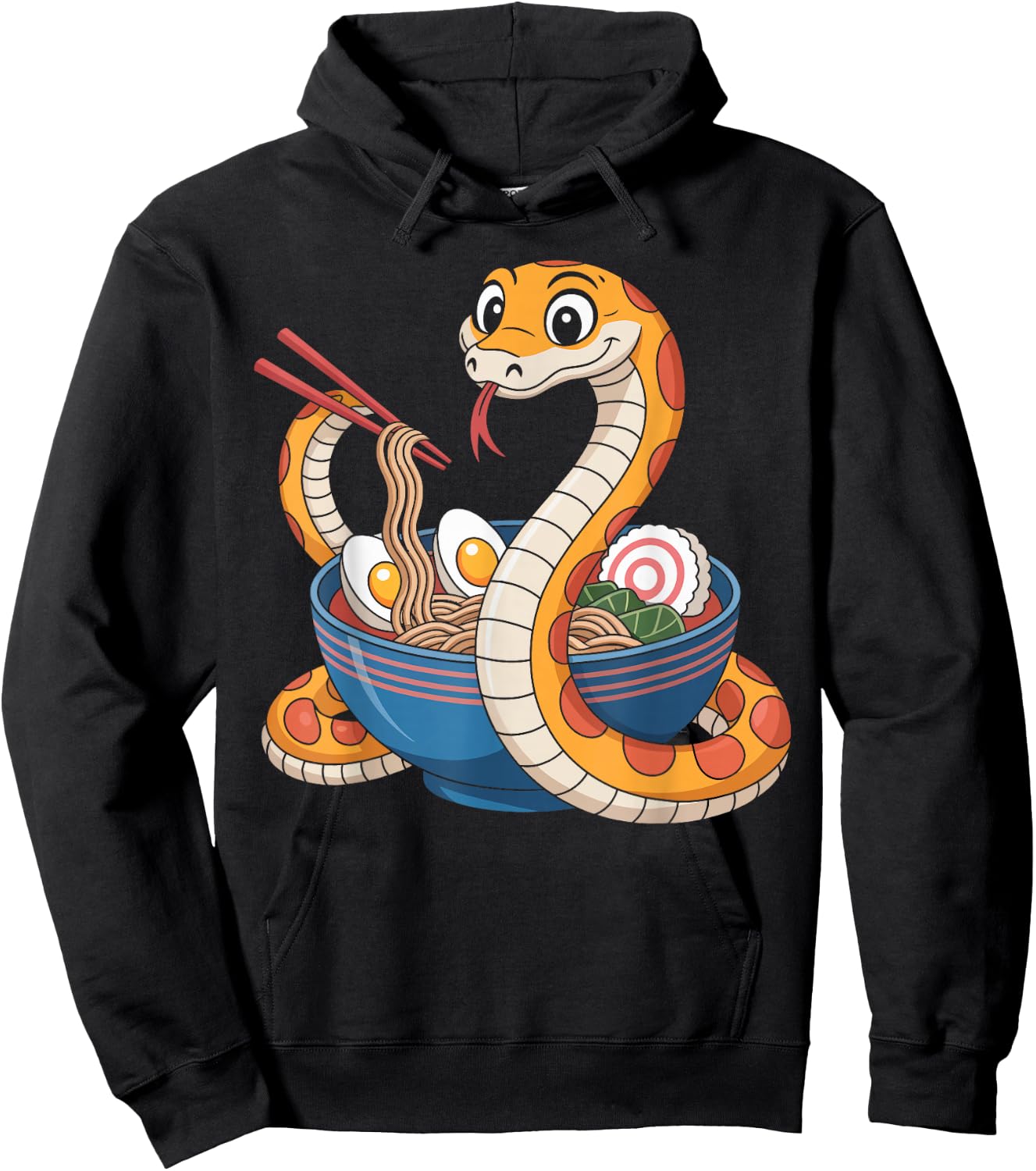 Funny Ramen Snake Noodle Lover Kawaii Food Gifts for Kids Hoodie - Hoodie | Black