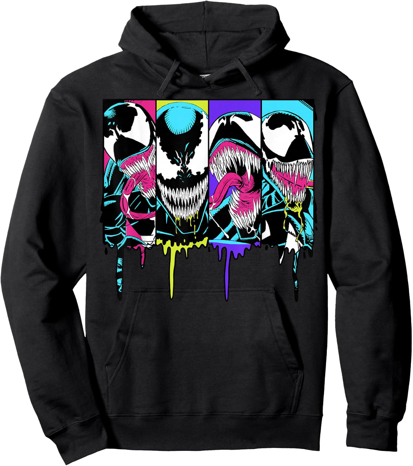 Marvel Venom Colorful Dripping Comic Panel Small Hoodie - Hoodie | Black