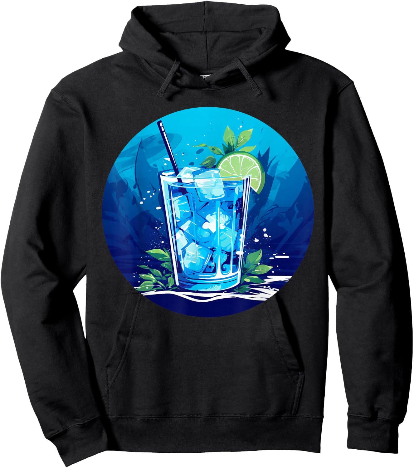 Cool Classic Blue Cocktail Costume , black Hoodie - Hoodie | Black
