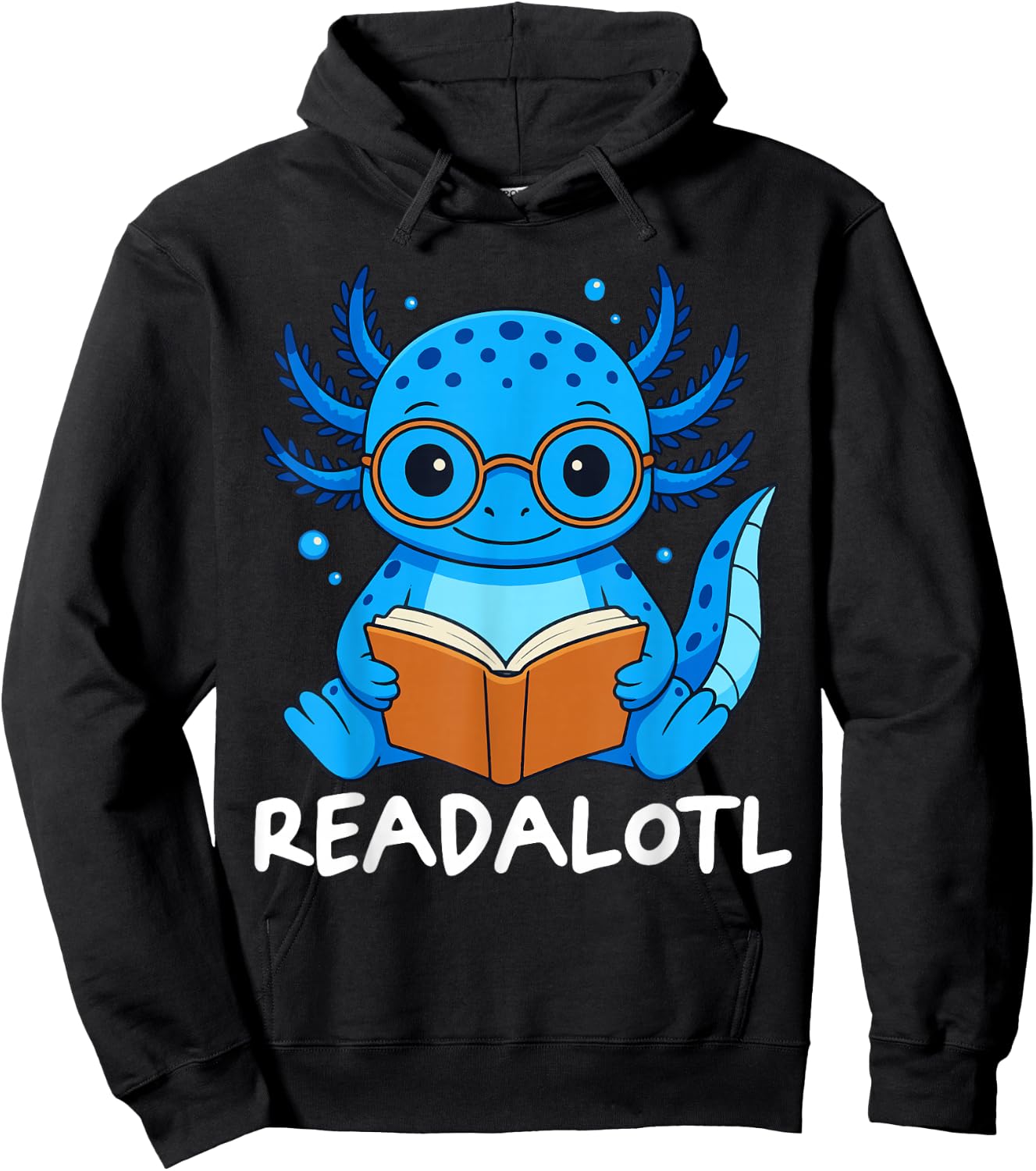 Readalotl Axolotl Reading Hoodie - Hoodie | Black