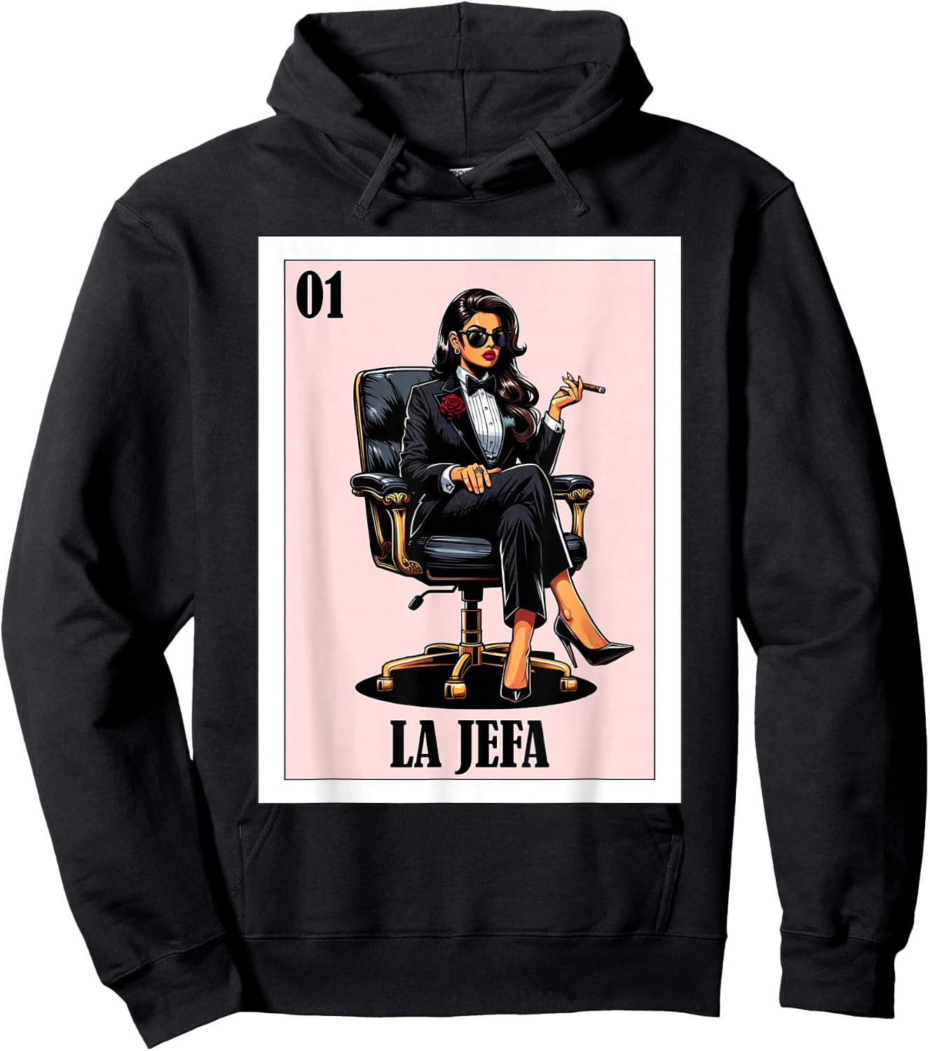 Funny Mexican Design for Hispanas - La Jefa Hoodie - Hoodie | Black