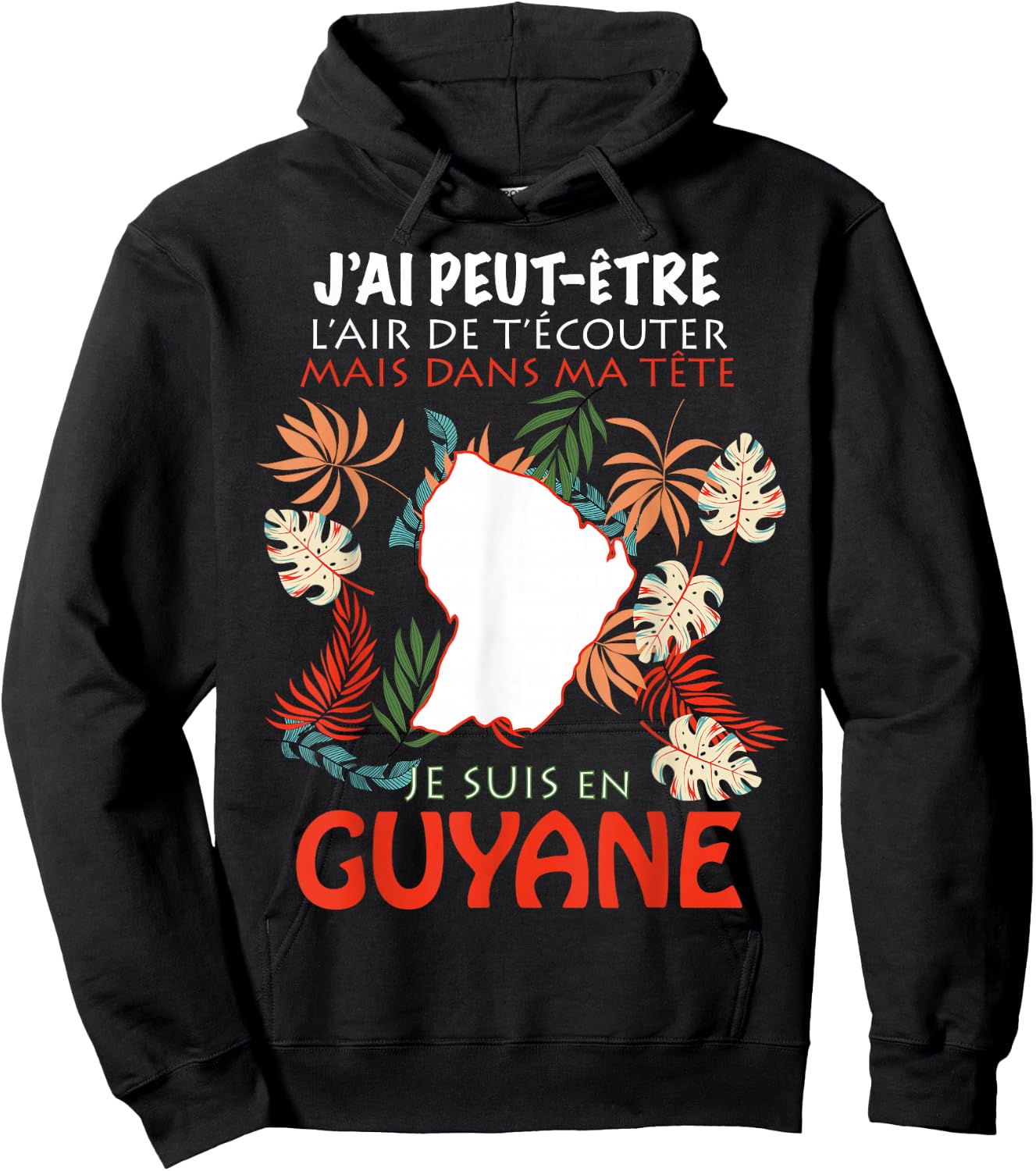 Dans Ma Tête Je Suis En Guyana Gift Man Woman , Black, S Hoodie - Hoodie | Black