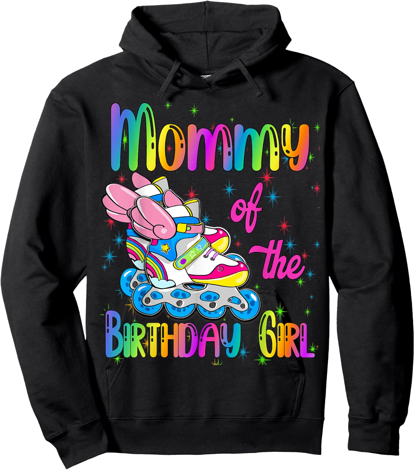 Mommy of the Birthday girl Rolling skate Family Party Hoodie - Hoodie | Black