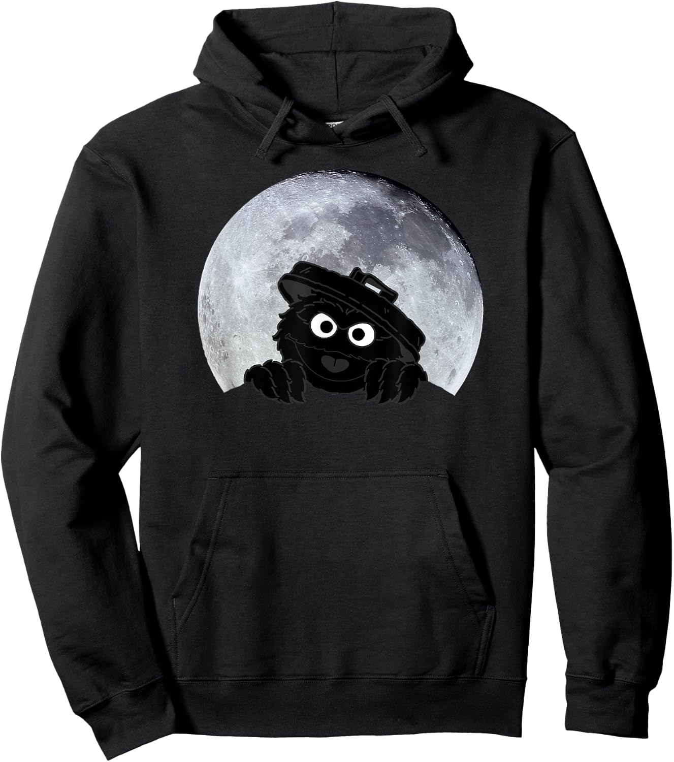 Sesame Street Oskar in Moonlight Shadow Moonnight Moon , black Hoodie - Hoodie | Black