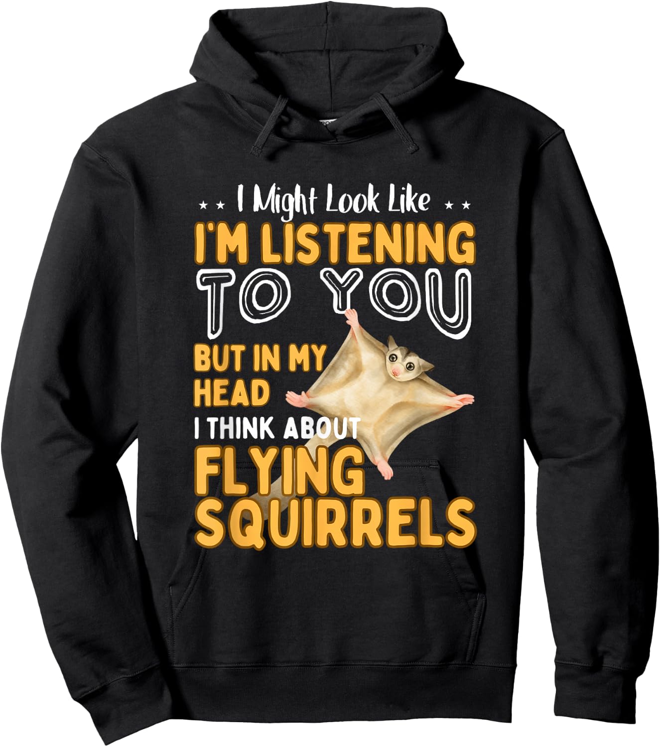 Funny Flying Squirrel Shirt Animal Lover Flying Squirrels Hoodie - Hoodie | Black