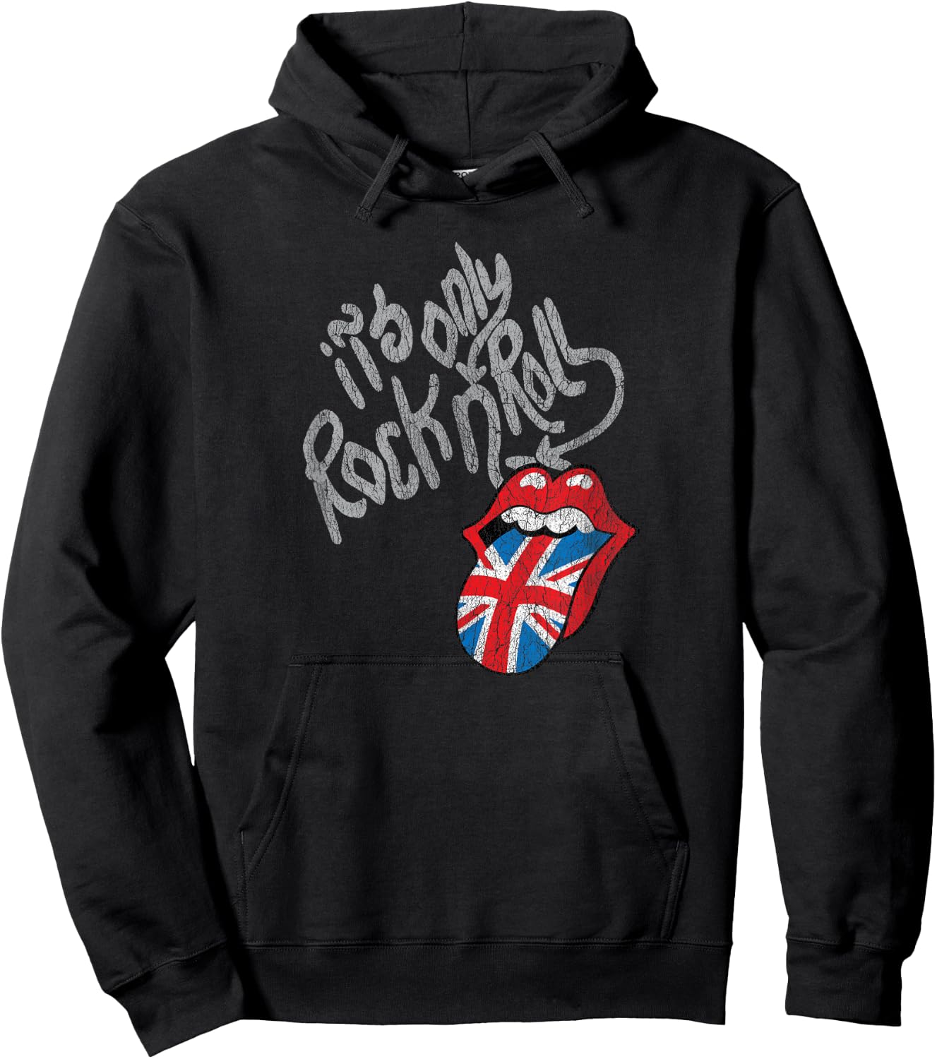 The Rolling Stones Rock N Roll UK Tongue Hoodie - Hoodie | Black