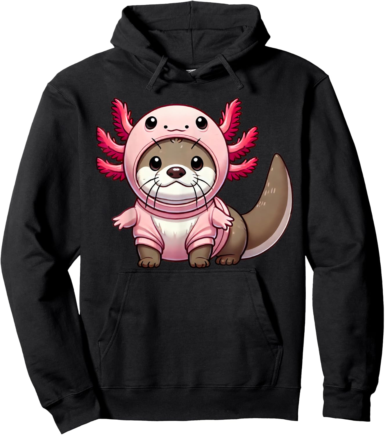 Kawaii Otter Axolotl Costume Hoodie - Hoodie | Black