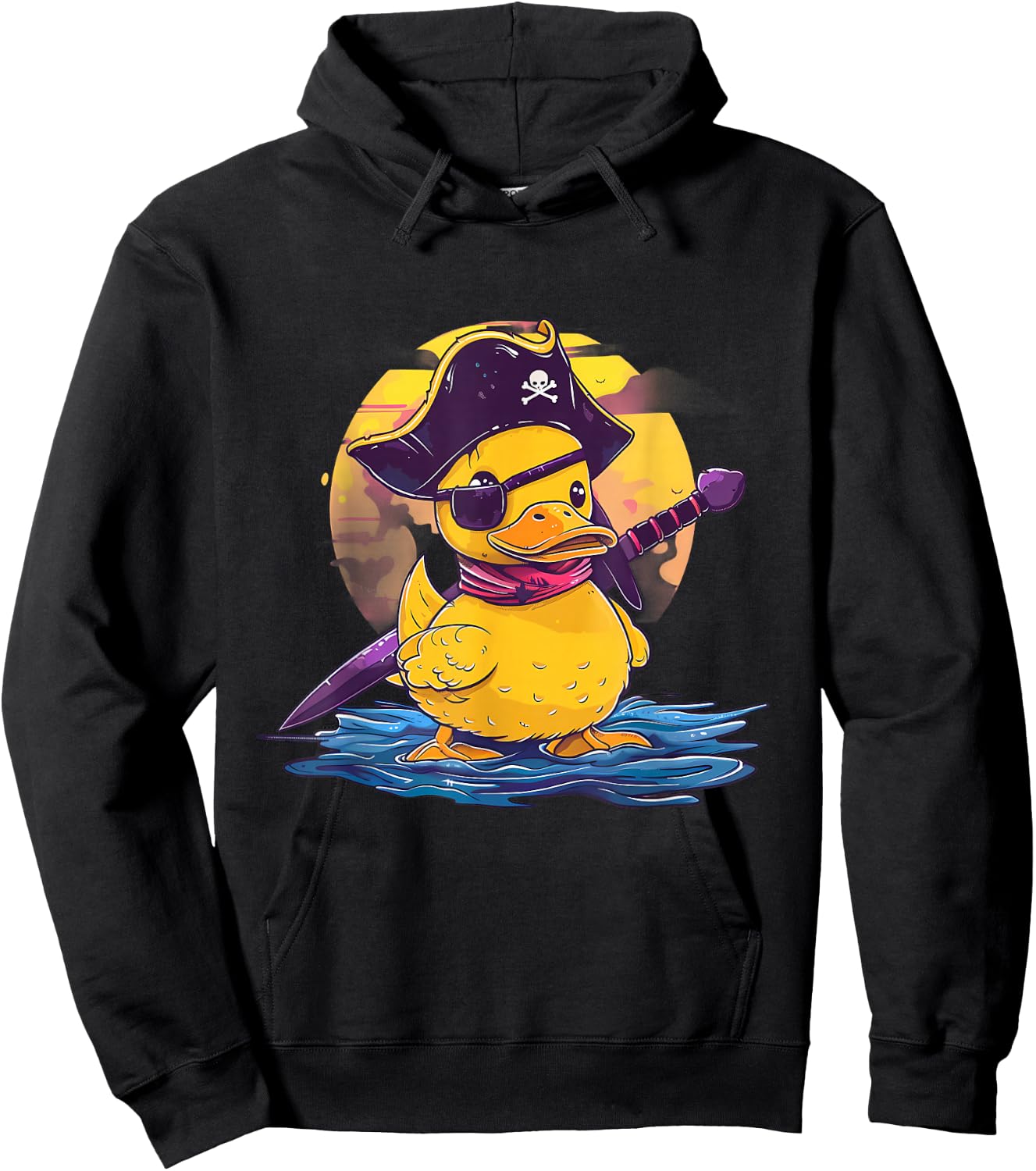 Rubber Duck Funny Rubber Duck Captain Rubber Duckie Pirate Hoodie - Hoodie | Black