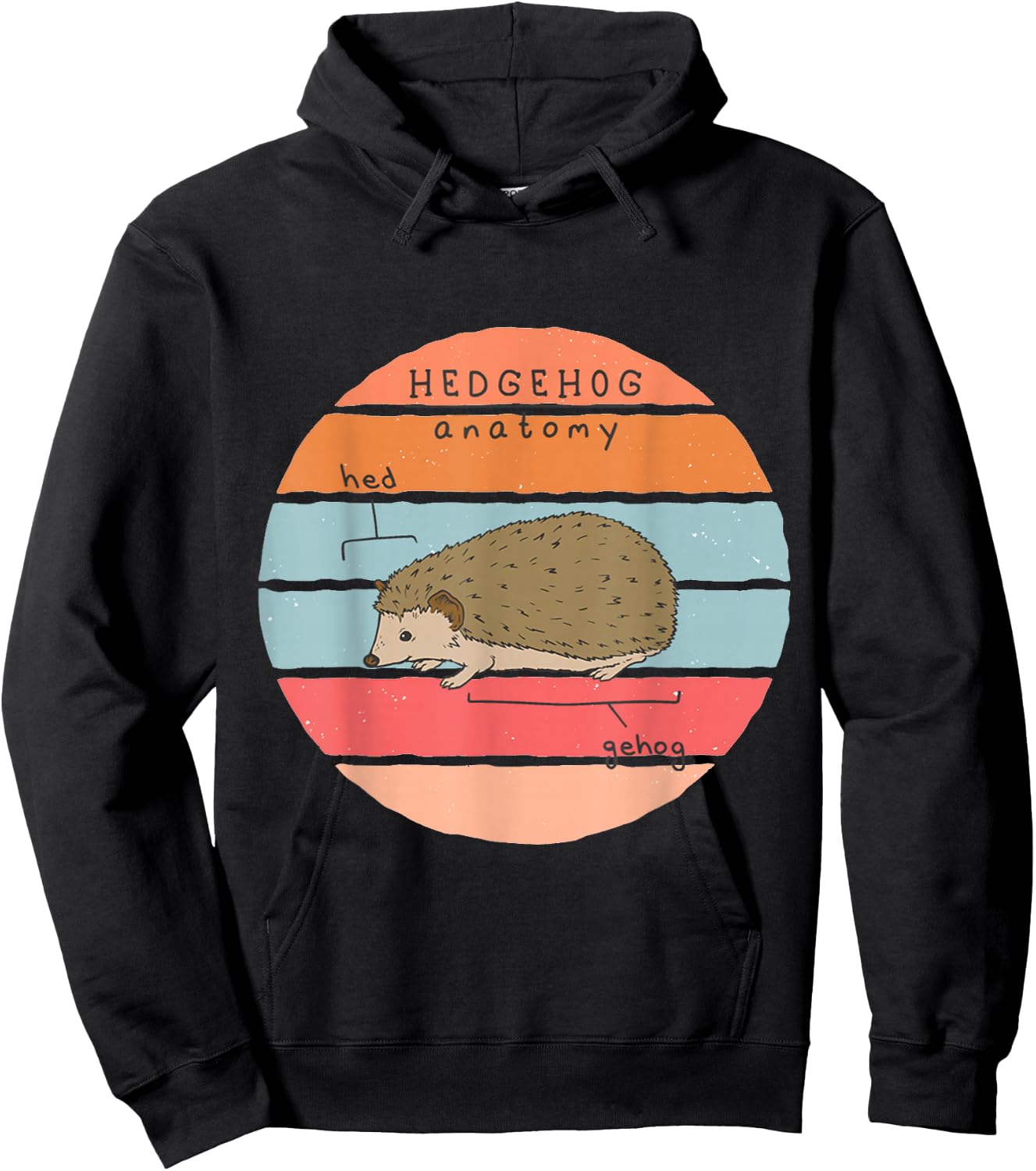 Hedgehog Animal Anatomy Science Humour Cute Animal Lover Hoodie - Hoodie | Black