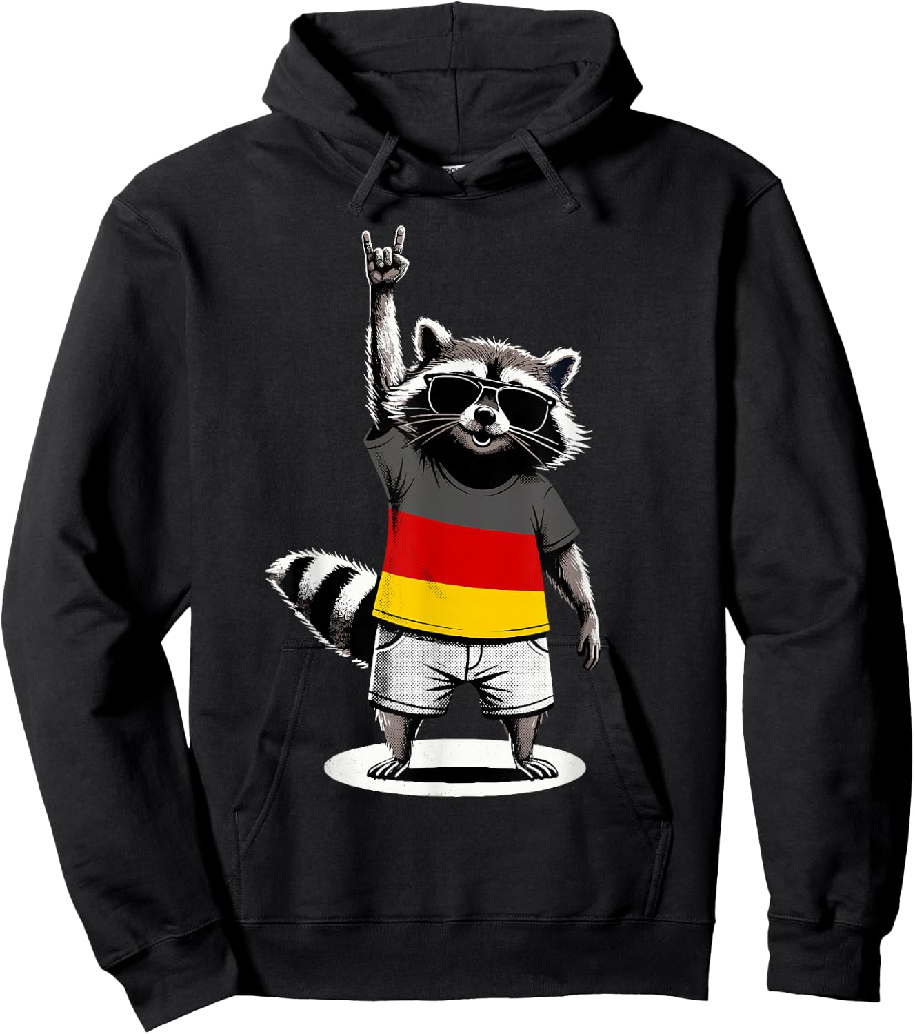 Deutsche Flagge Waschbär Lustig Deutschland Hoodie - Hoodie | Black