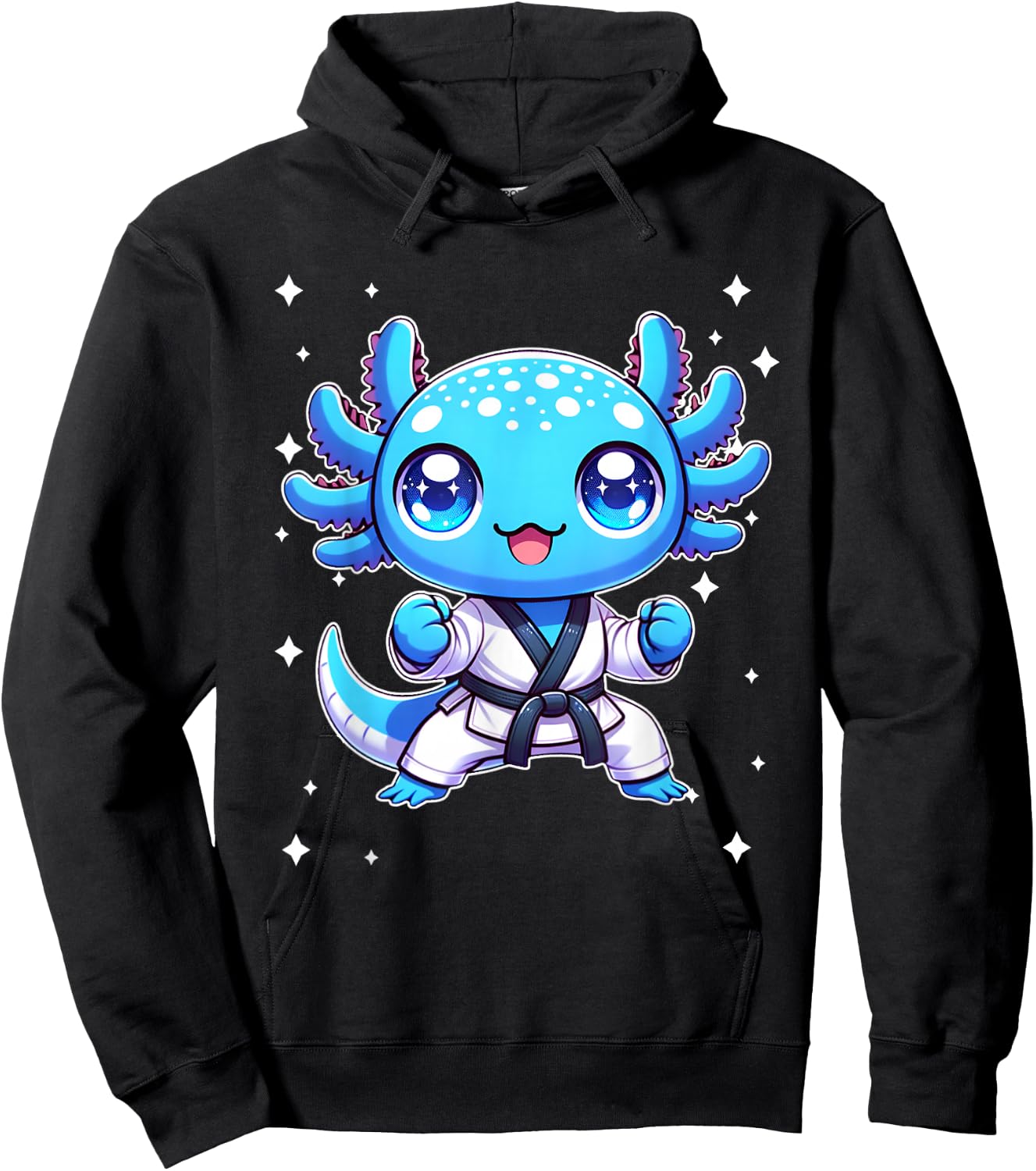 Cute kawaii karate axolotl Martial Arts Hoodie - Hoodie | Black