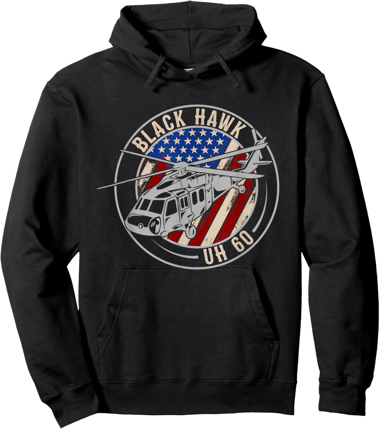 Patriotic USA Flag Military Helicopter UH-60 Black Hawk Hoodie - Hoodie | Black
