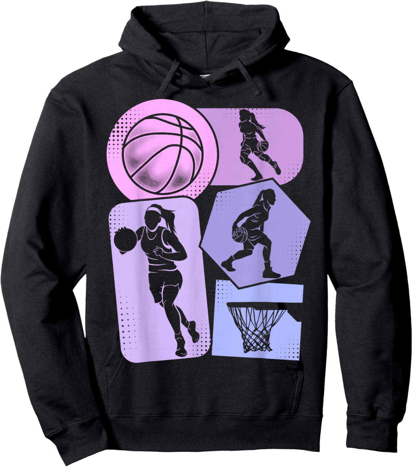 Basketball Girl's Basketball Player Women's Children's , black Hoodie - Hoodie | Black
