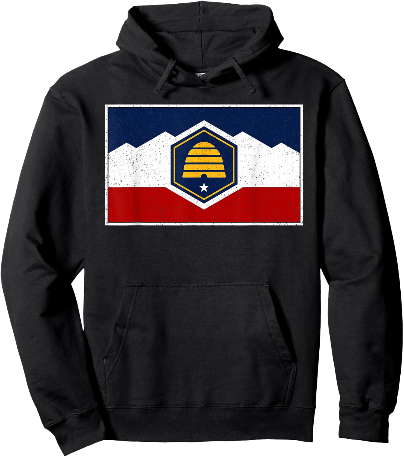 State Flag of Utah New 2024 Beehive Banner Hoodie - Hoodie | Black