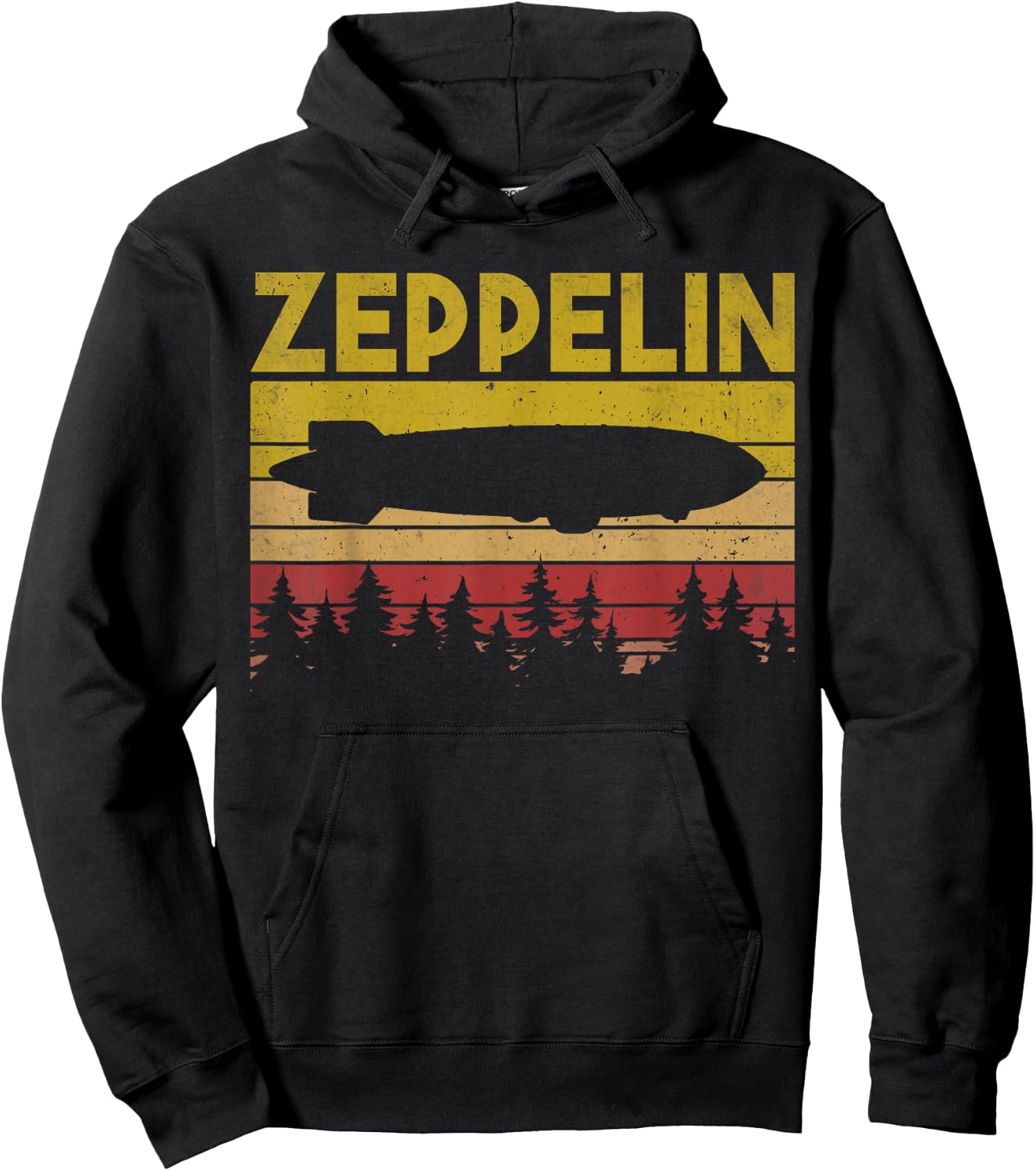 Zeppelin Retro Dirigible Zepelin Vintage Airship Men Women Hoodie - Hoodie | Black