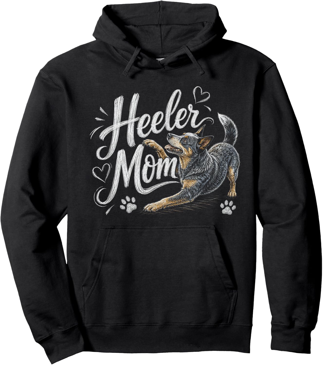 Australian Cattle Dog Blue Heeler Mom Artwork Design Hoodie - Hoodie | Black