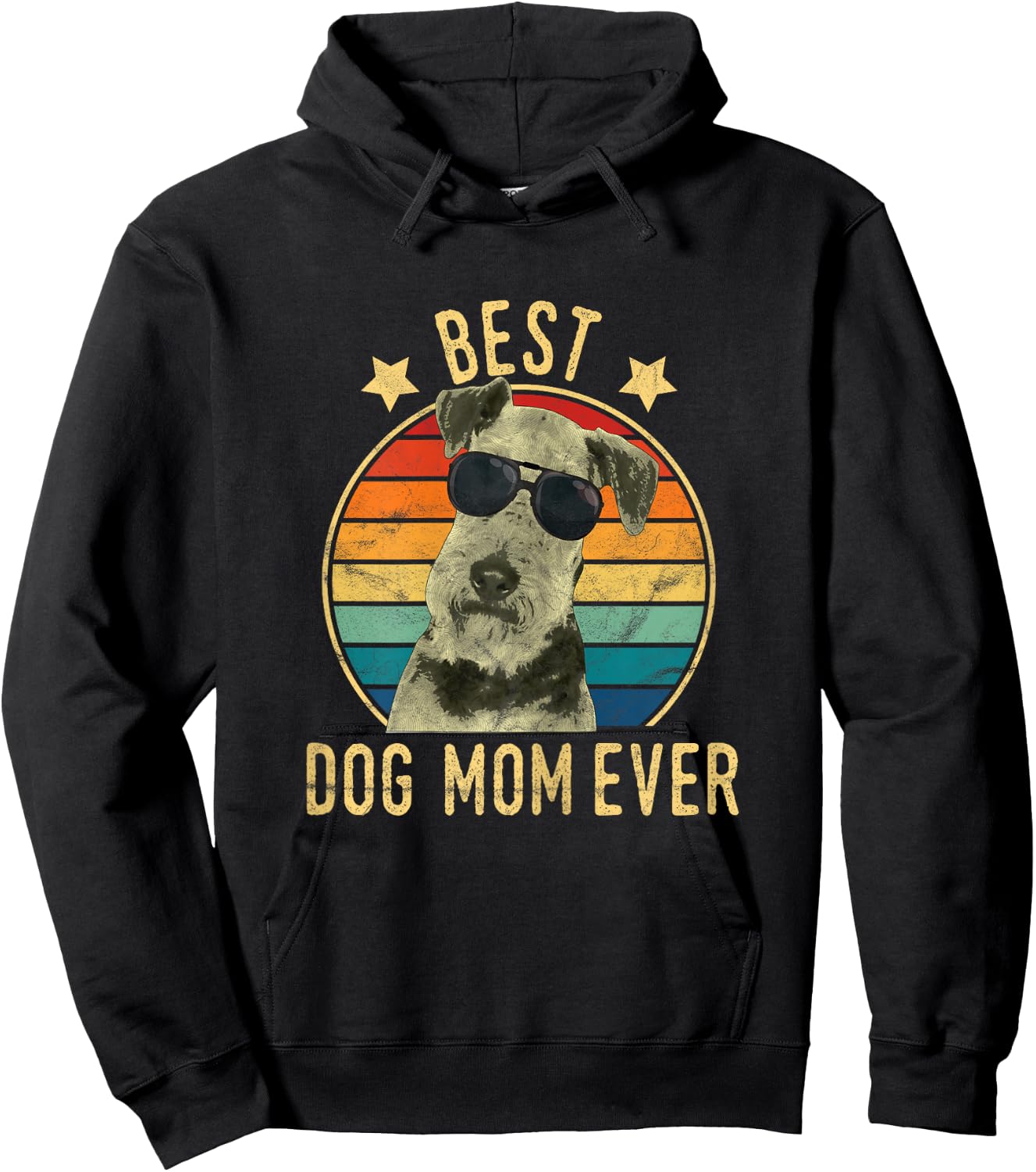 Best Dog Mom Ever Airedale Terrier Mother's Day Gift Hoodie - Hoodie | Black