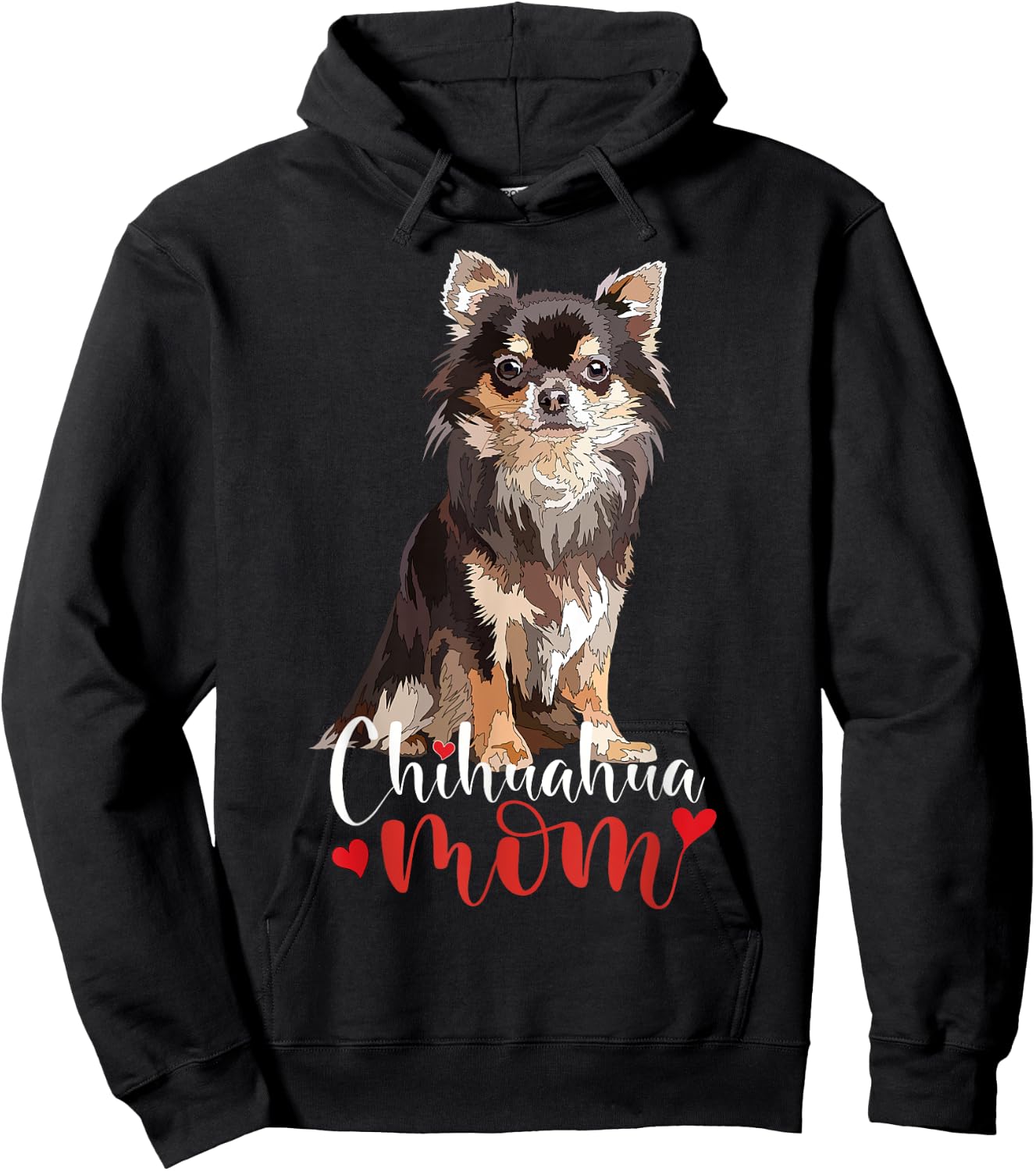 Chihuahua Mama Chihuahua Long Haired Mom Mommy Chiwawa Dog Women Kids Hoodie - Hoodie | Black