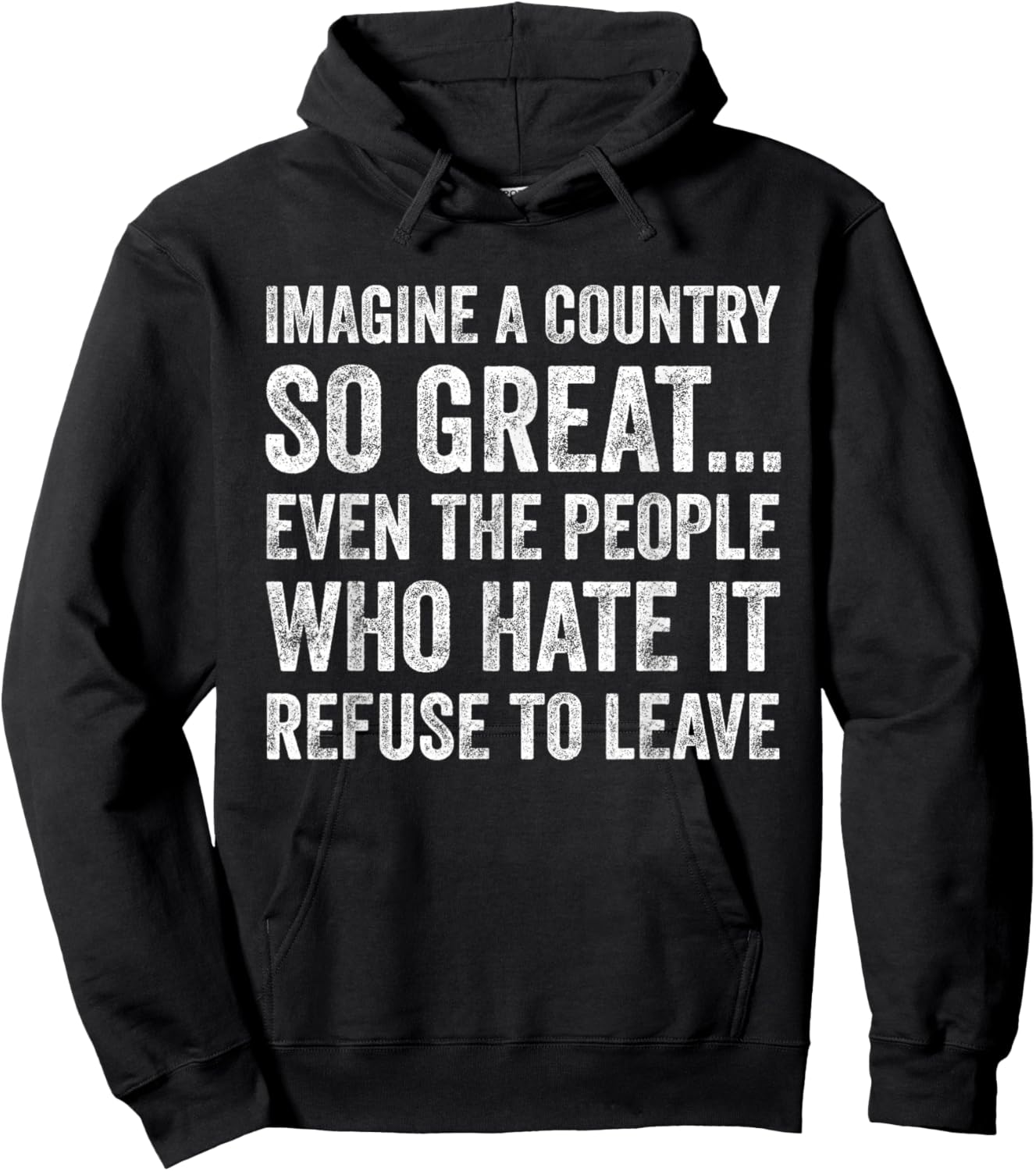 Vintage Retro Imagine A Country So Great Patriotic Quote Hoodie - Hoodie | Black