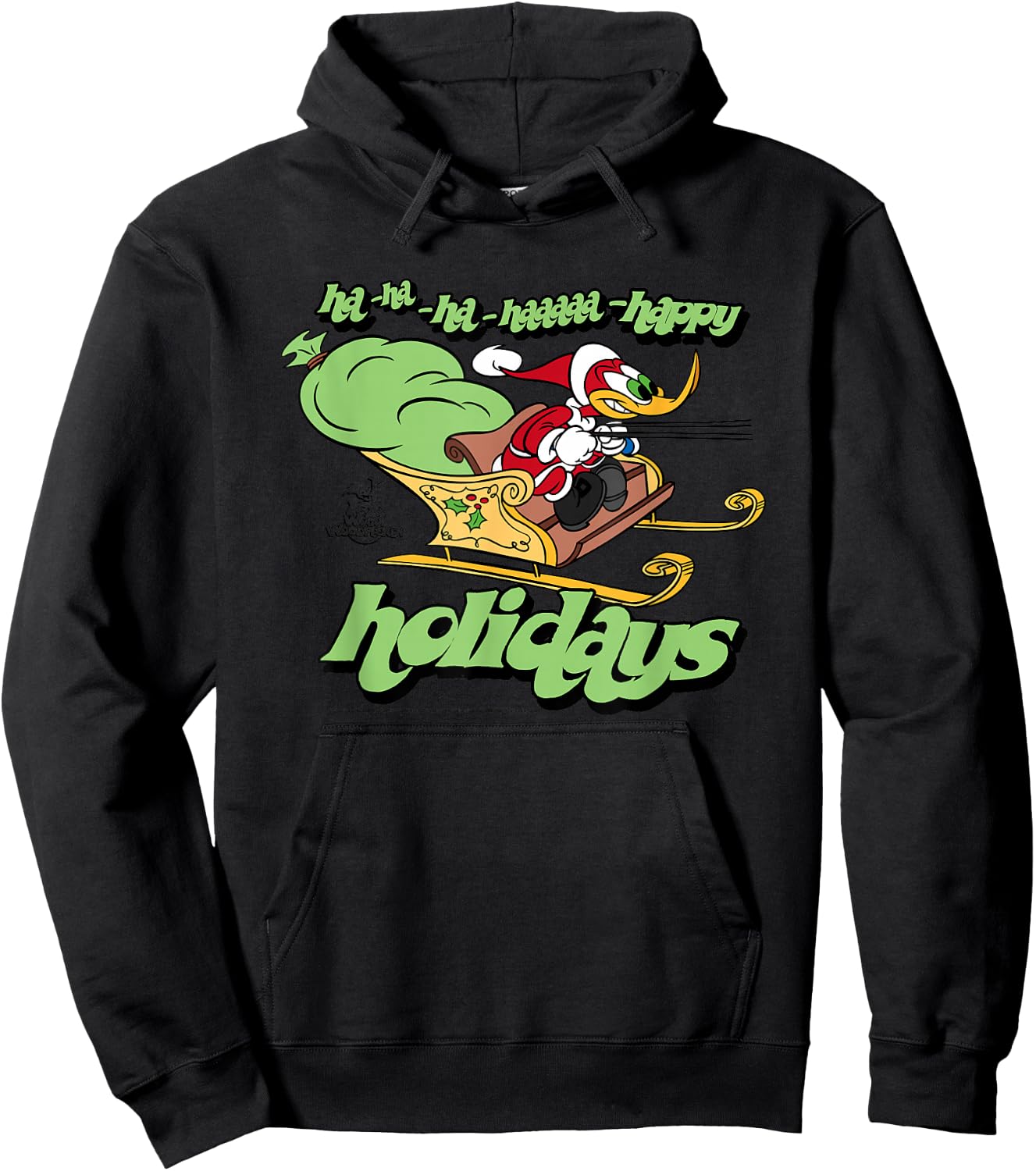 Woody Woodpecker -Kids Grey Holiday Hoodie - Hoodie | Black