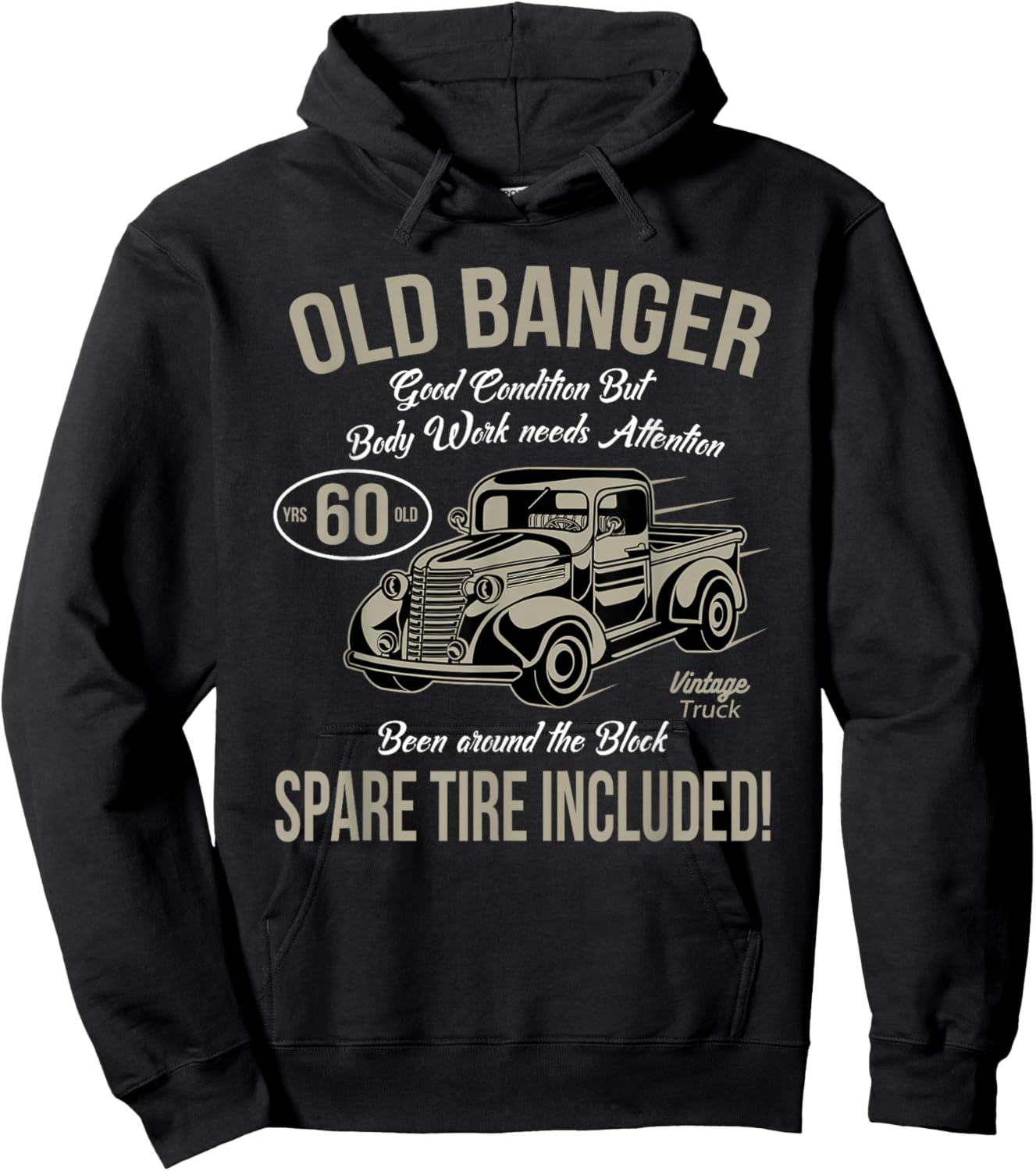 60th Birthday Vintage Old Banger 60 Years Old Men Gift Retro Hoodie - Hoodie | Black