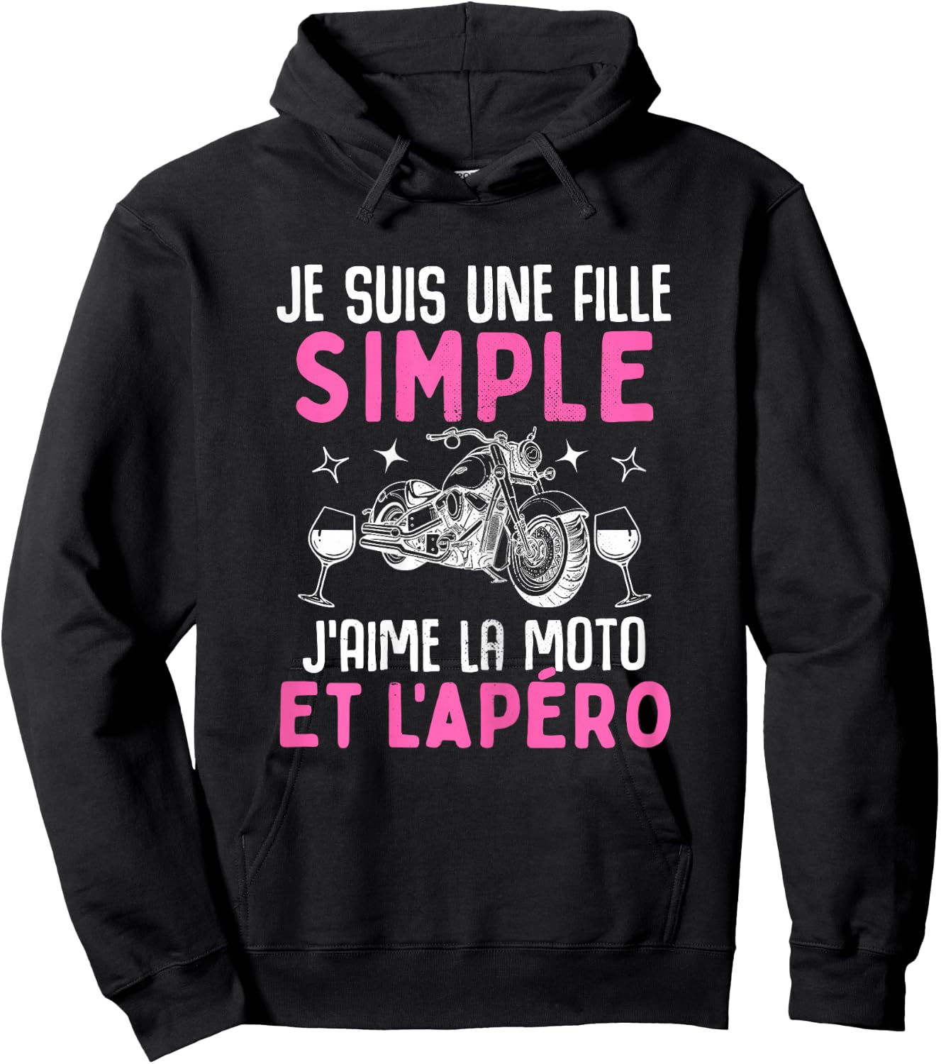 Simple Girl I Love the Motorcycle Aperitif Motorcycle Woman Biker , Black, Female X-Small Hoodie - Hoodie | Black