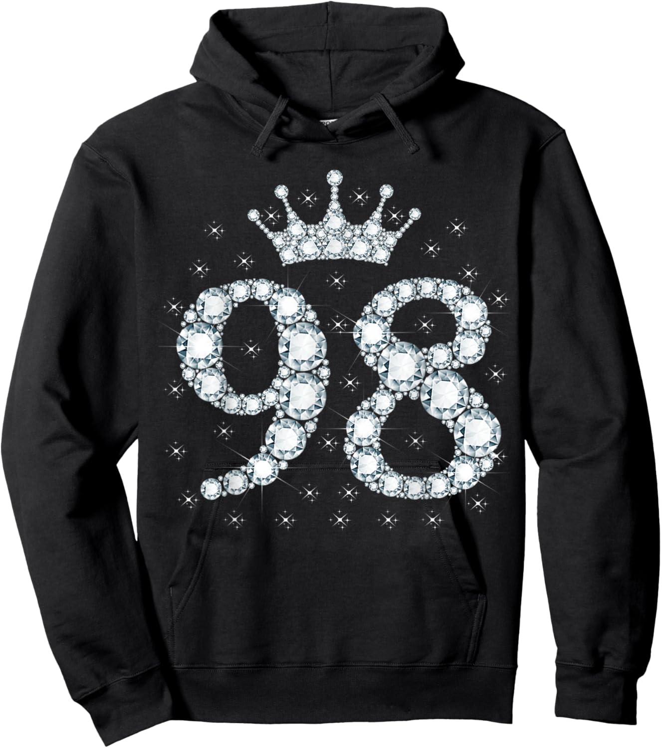 98 Crown 98 Years Old Happy 98th Birthday Girl Women Hoodie - Hoodie | Black