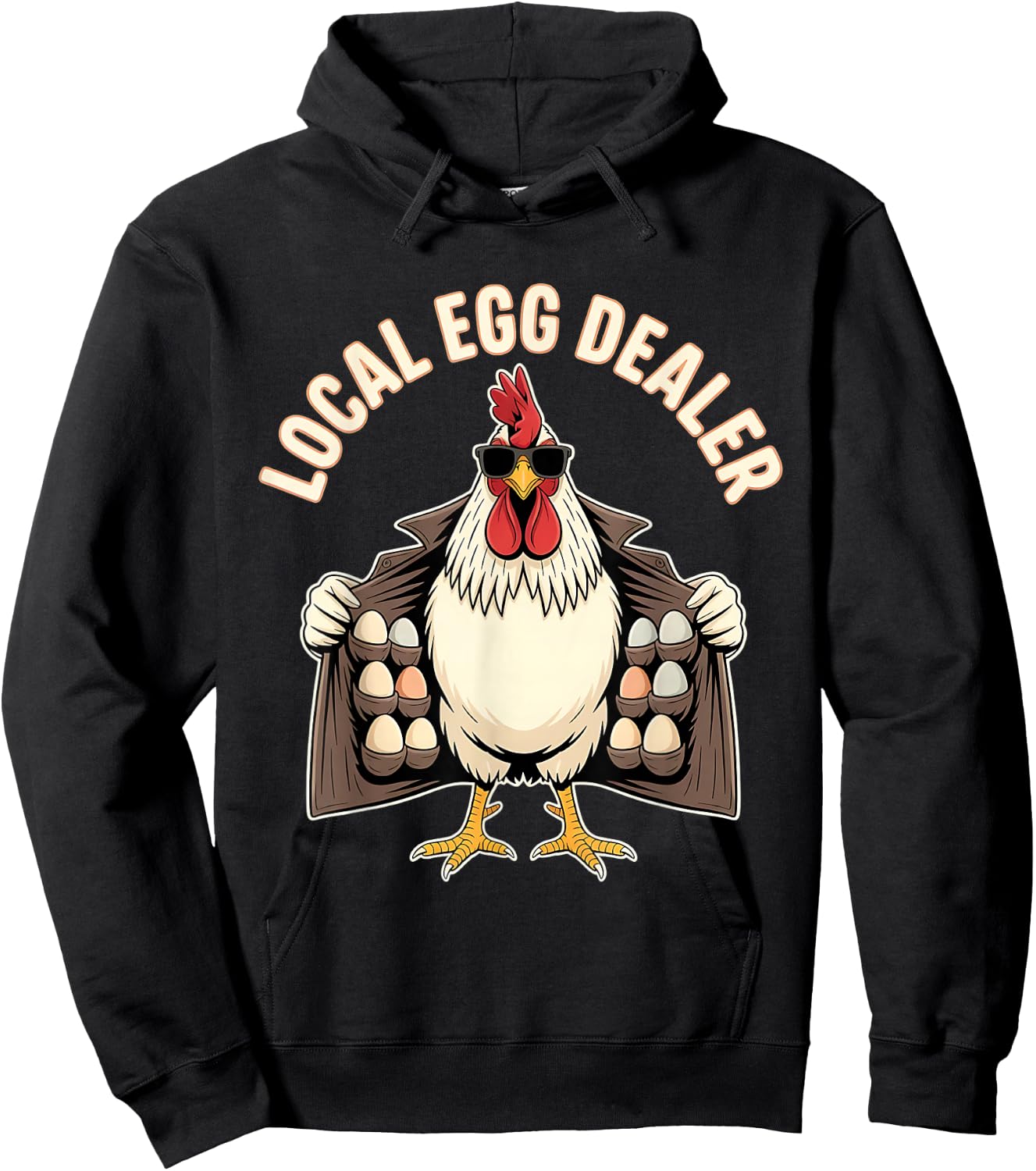 Local Egg Dealer Rooster Farmer Chicken Hoodie - Hoodie | Black