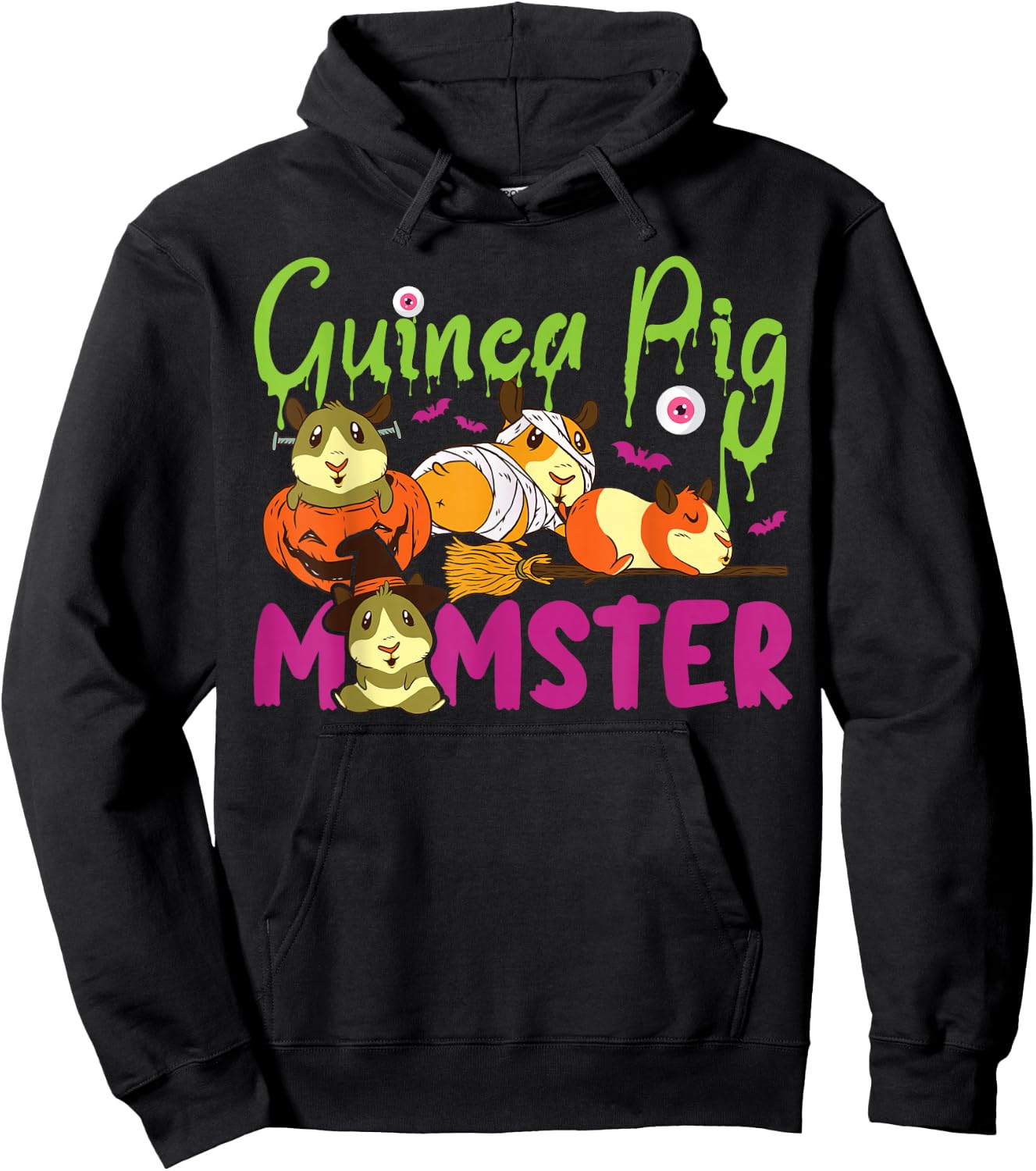 Guinea Pig Mom Halloween Guinea Pig Momster Hoodie - Hoodie | Black