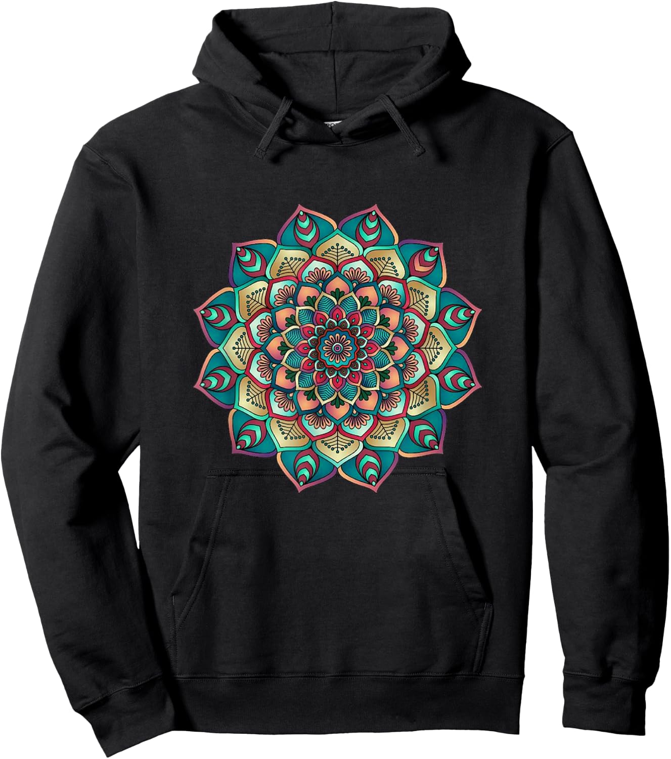 Lotus Flower Yoga Mandala für Damen, Herren, Kinder Hoodie - Hoodie | Black