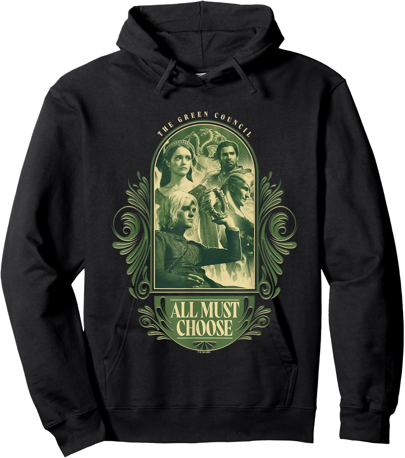 House of the Dragon The Green Council All Must Choose Retro Hoodie - Hoodie | Black