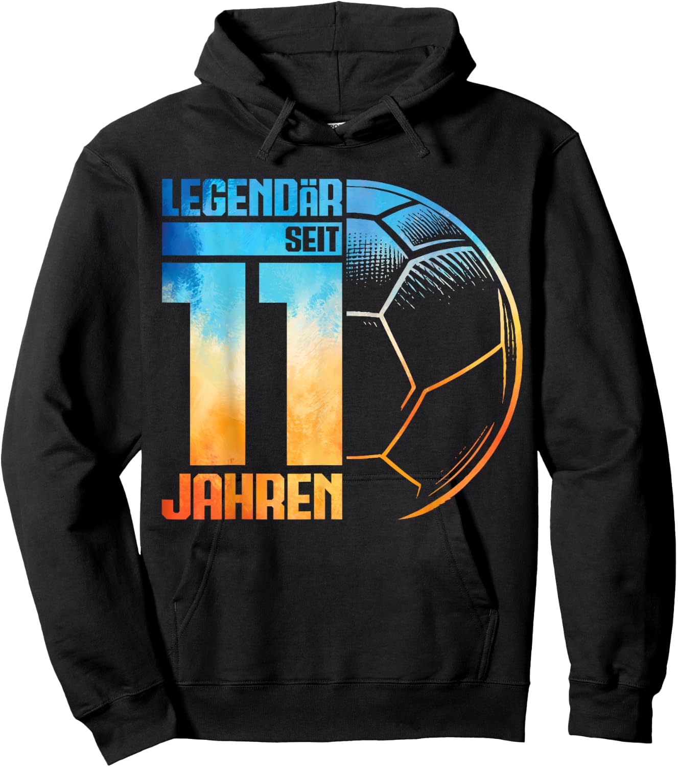 11th Birthday Retro Handball Player 11 Years Boy Kids , black Hoodie - Hoodie | Black