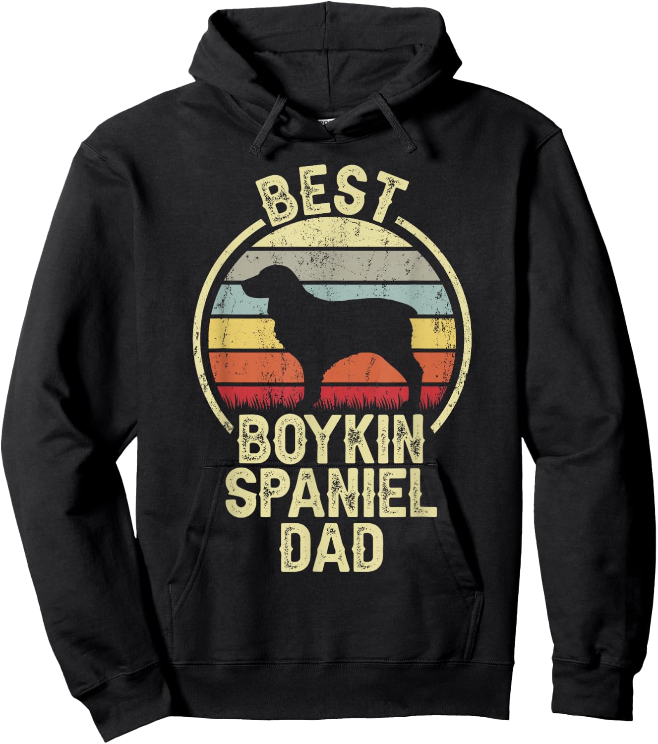 Best Dog Father Dad - Vintage Boykin Spaniel Hoodie - Hoodie | Black