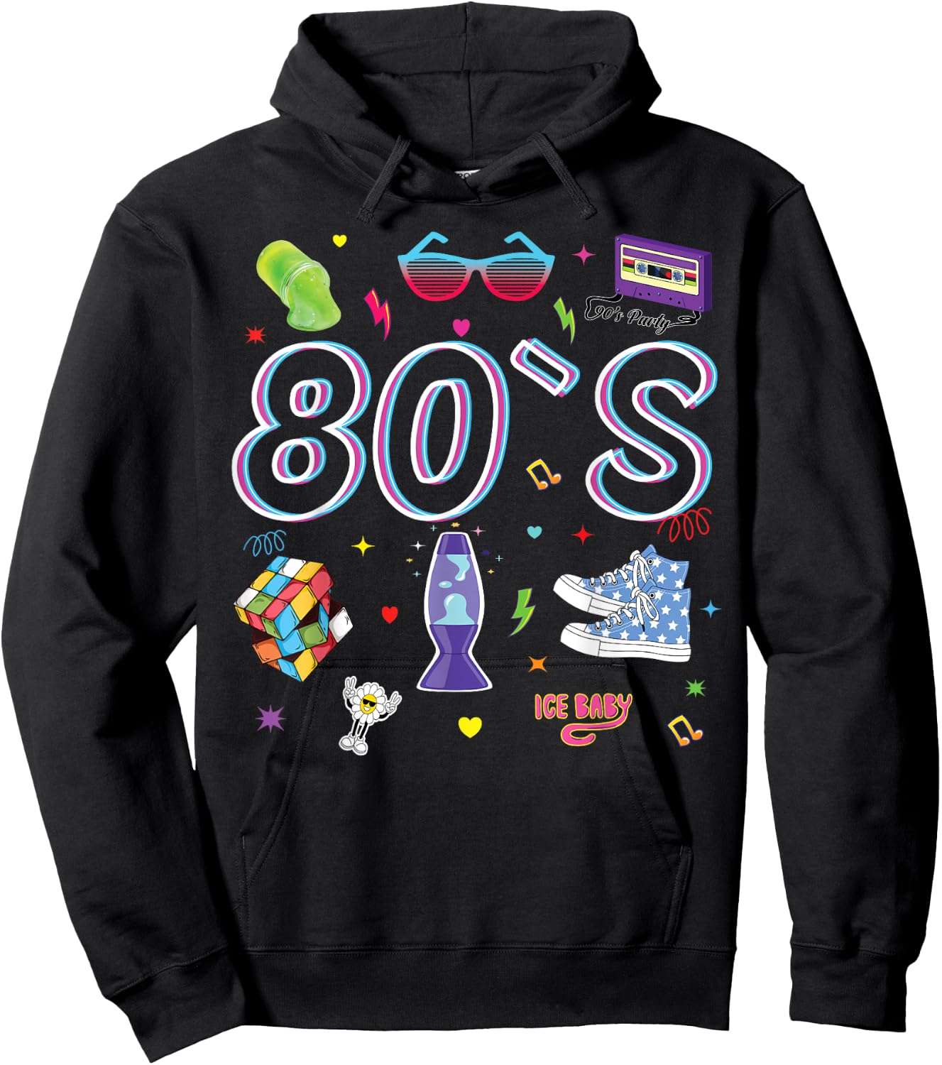80er Jahre Mottoparty 80er Jahre Kostüm - I love the 80s Hoodie - Hoodie | Black