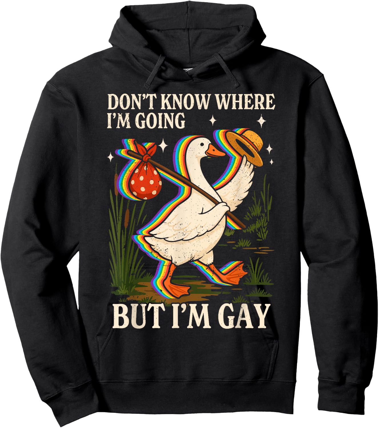 I dont know where im going Gay Goose Pride Queer LGBTQ Hoodie - Hoodie | Black