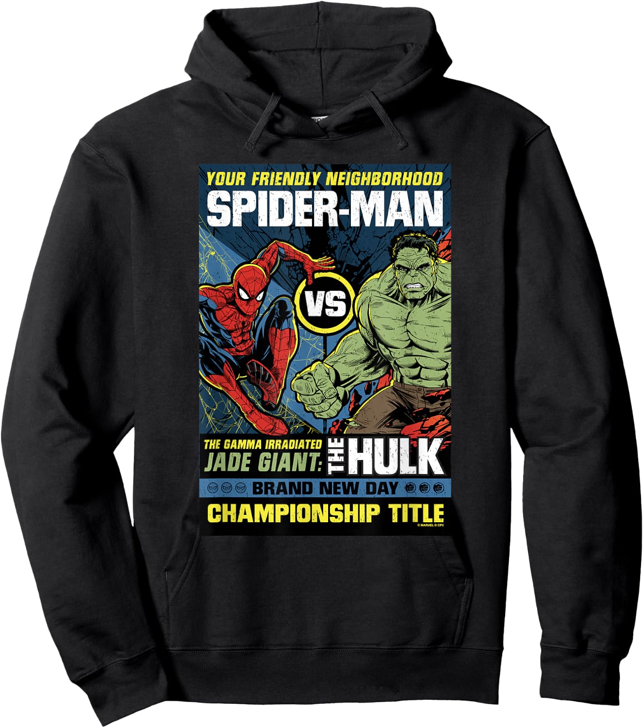 Marvel Spider-Man Day Spidey vs Hulk Champ Comic Hoodie - Hoodie | Black