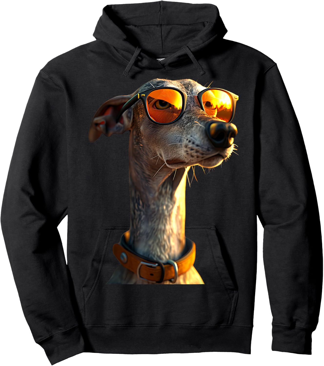 Windhund mit Sonnenbrille Hunde Liebe Greyhound Windhunde Hoodie - Hoodie | Black