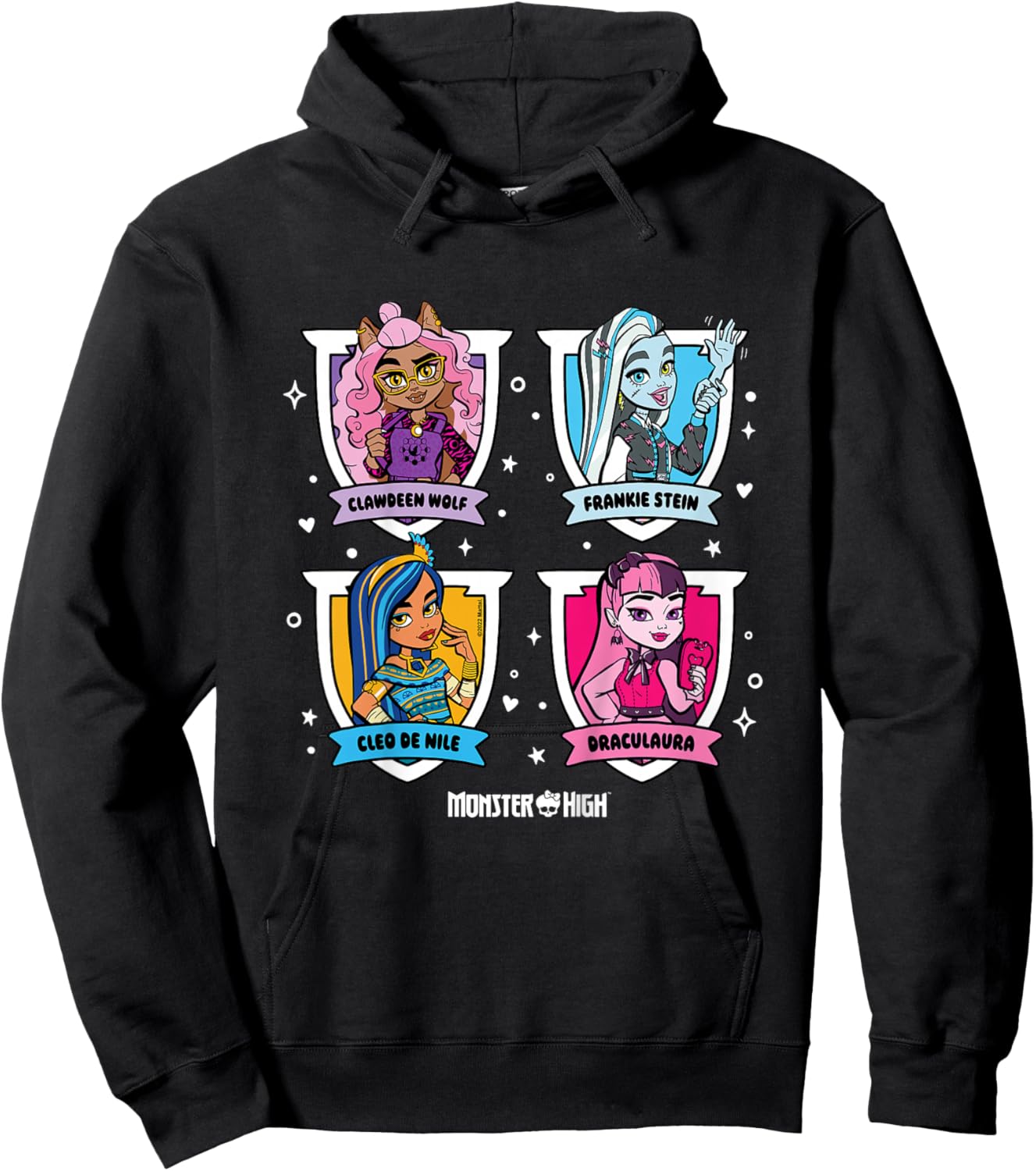 Kids Monster High - Student - Character Grid , black Hoodie - Hoodie | Black