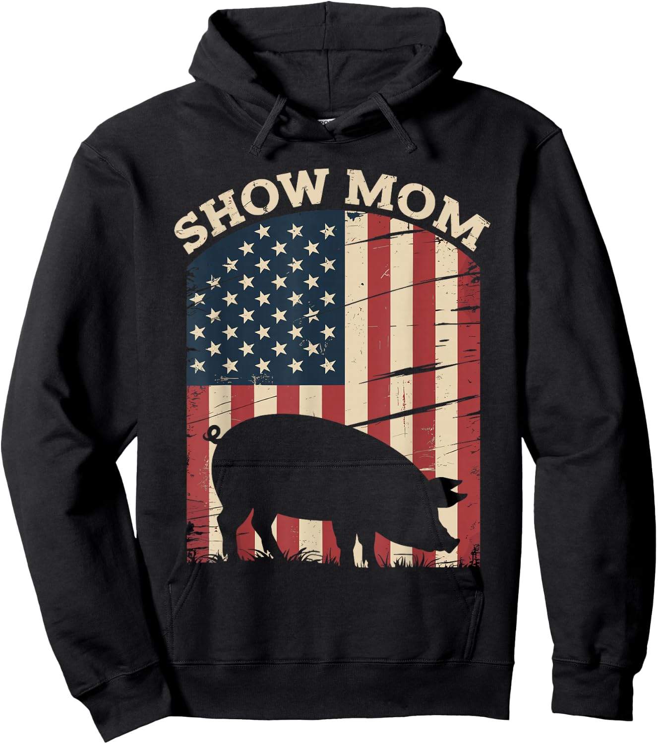 Show Mom Pig Show Livestock Pig Show Hoodie - Hoodie | Black