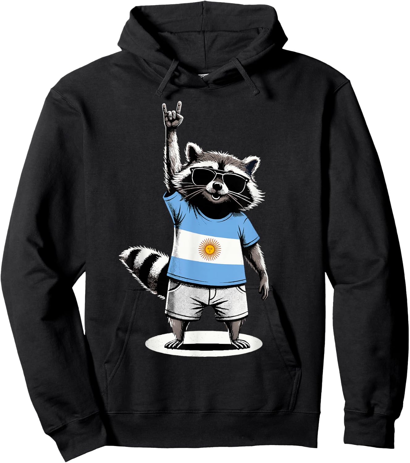 Argentinian Flag Raccoon Argentina Hoodie - Hoodie | Black